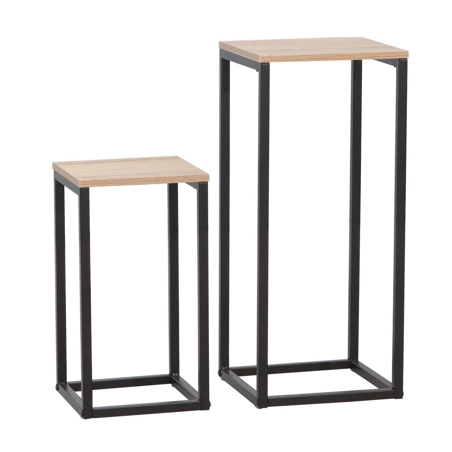 Kavos staliukų komplektas, 2 vnt., 26 × 26 × 60 cm ir 22 × 22 × 40 cm