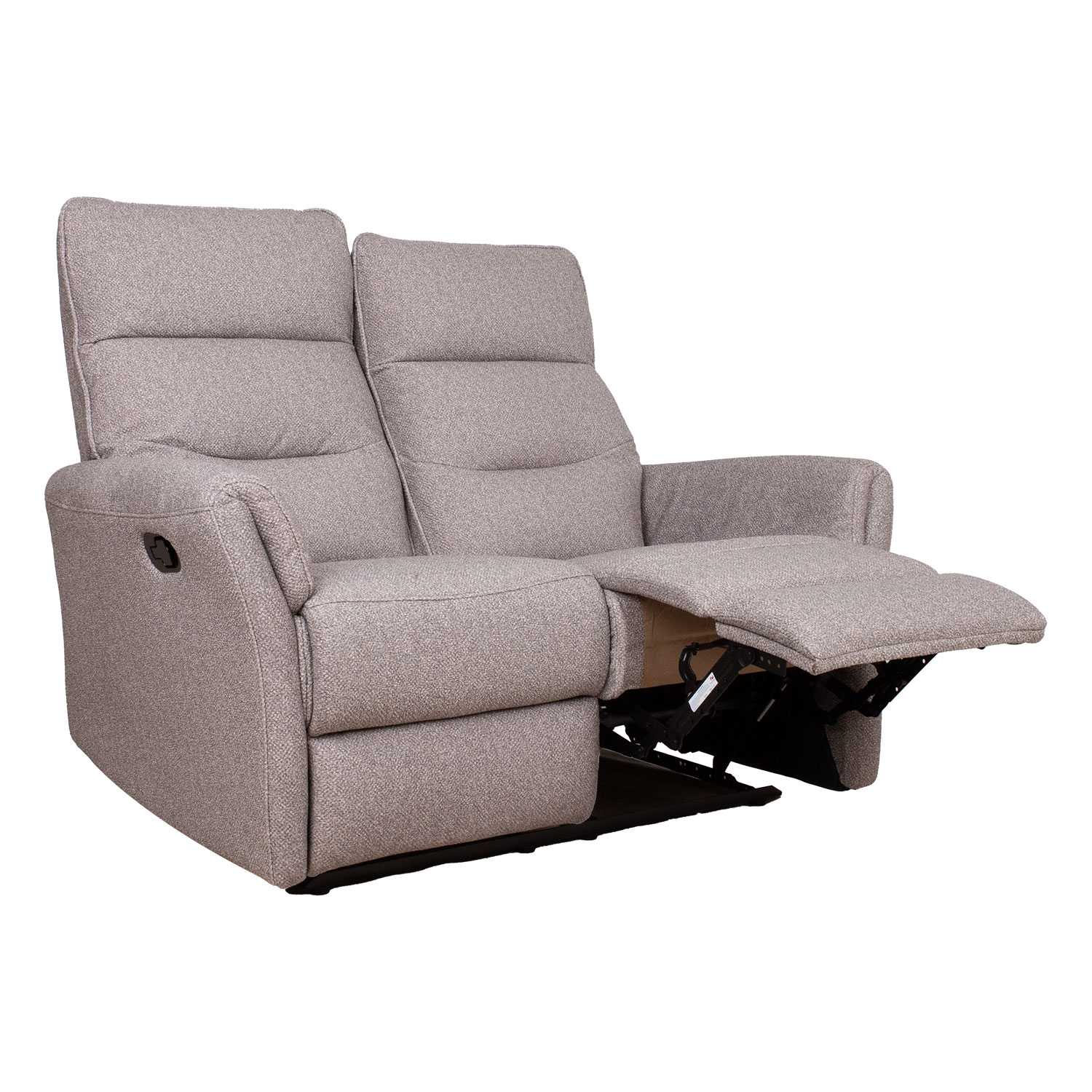 Dvivietė sofa su rankiniu atlošimo mechanizmu, smėlio spalvos, 132 × 92 × 105 cm