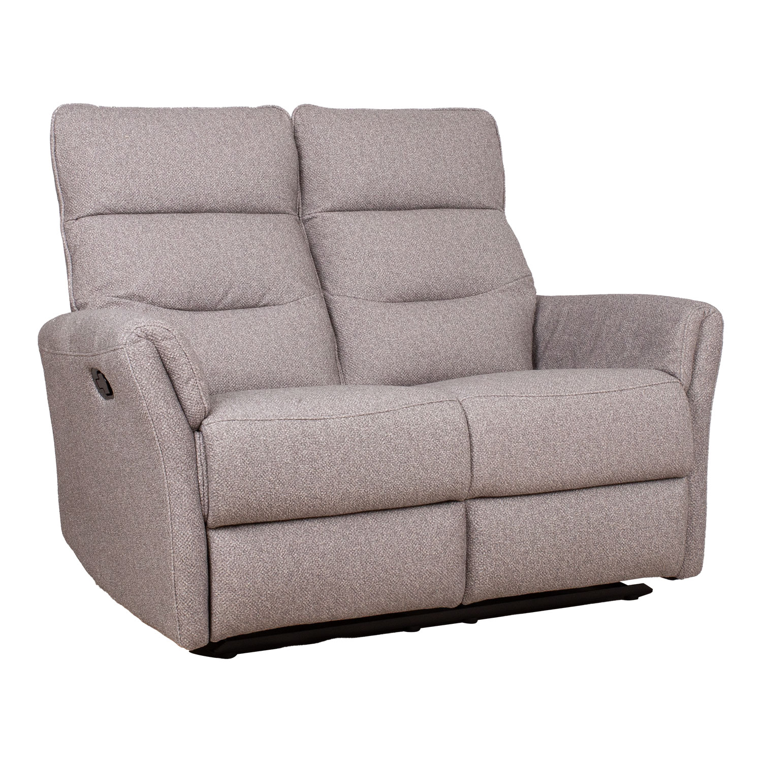 Dvivietė sofa su rankiniu atlošimo mechanizmu, smėlio spalvos, 132 × 92 × 105 cm