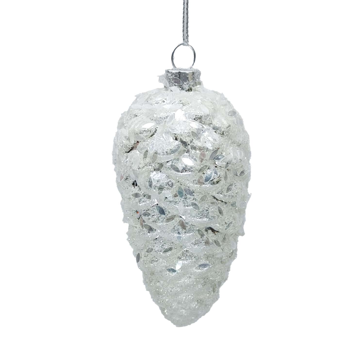 Kalėdinis eglutės žaisliukas, stiklinis, 10 cm