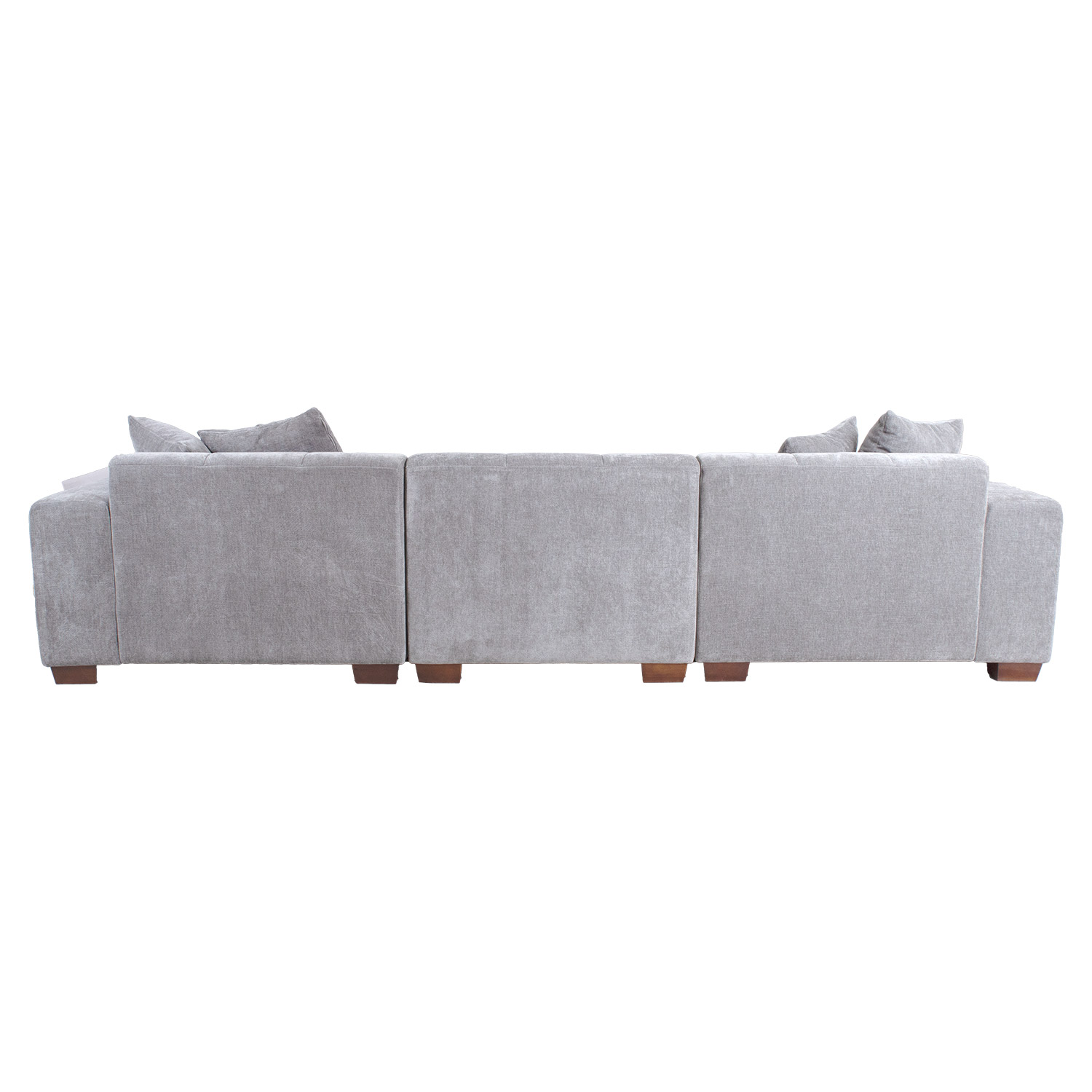 Kampinė sofa, dešininė, šviesiai pilka, 322 × 96/162 × 74 cm 3