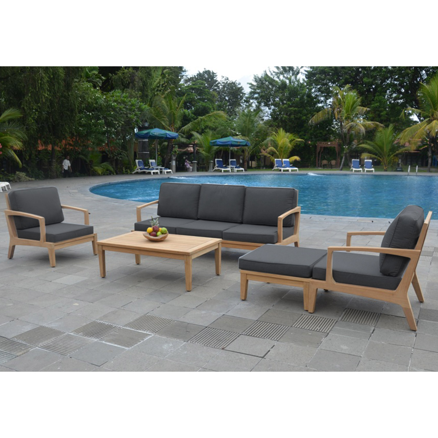 Lauko pufas su pagalve, 65 × 65 × 30/43 cm 3