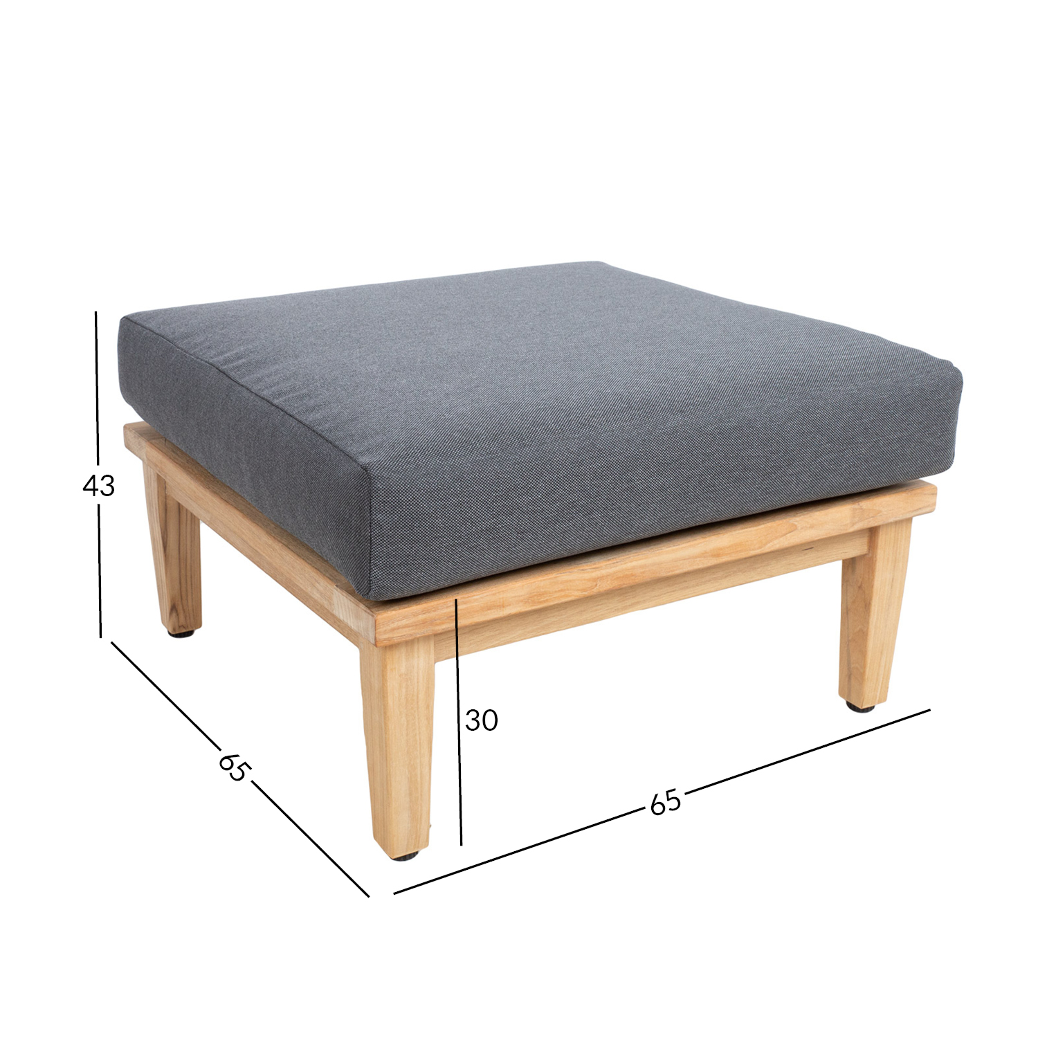 Lauko pufas su pagalve, 65 × 65 × 30/43 cm 2