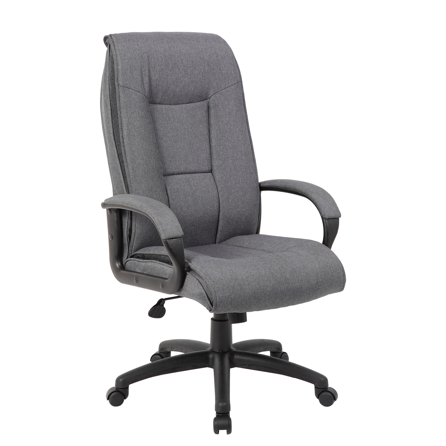 Biuro kėdė su sinchroniniu mechanizmu ir reguliuojamu atlošu, tamsiai pilka, 68,5 × 76,5 × 115,5–124,5 cm