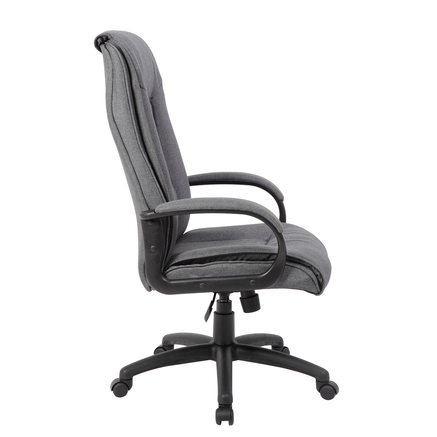 Biuro kėdė su sinchroniniu mechanizmu ir reguliuojamu atlošu, tamsiai pilka, 68,5 × 76,5 × 115,5–124,5 cm