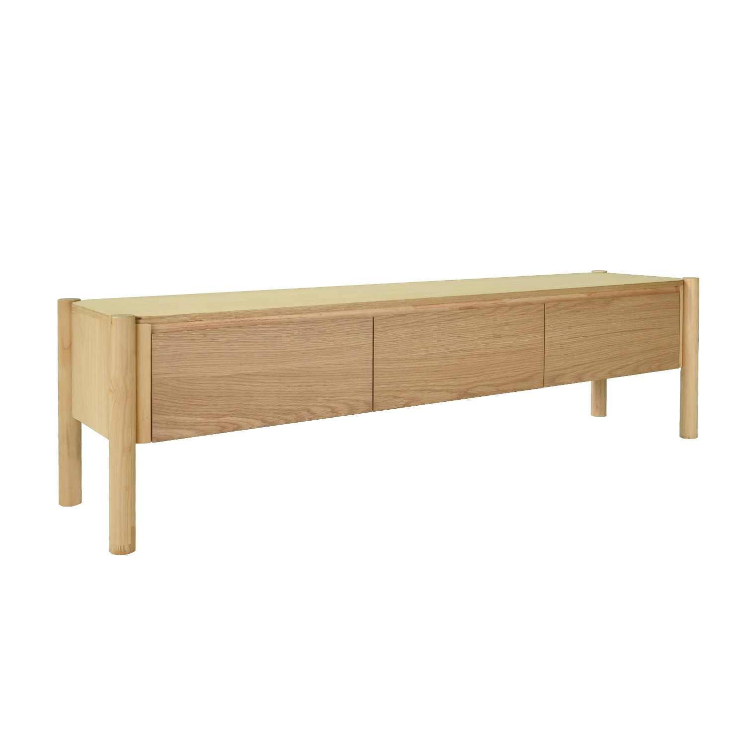 TV galdiņš, 3 atvilktnes, ozola, 183 x 43 x 50,5 cm