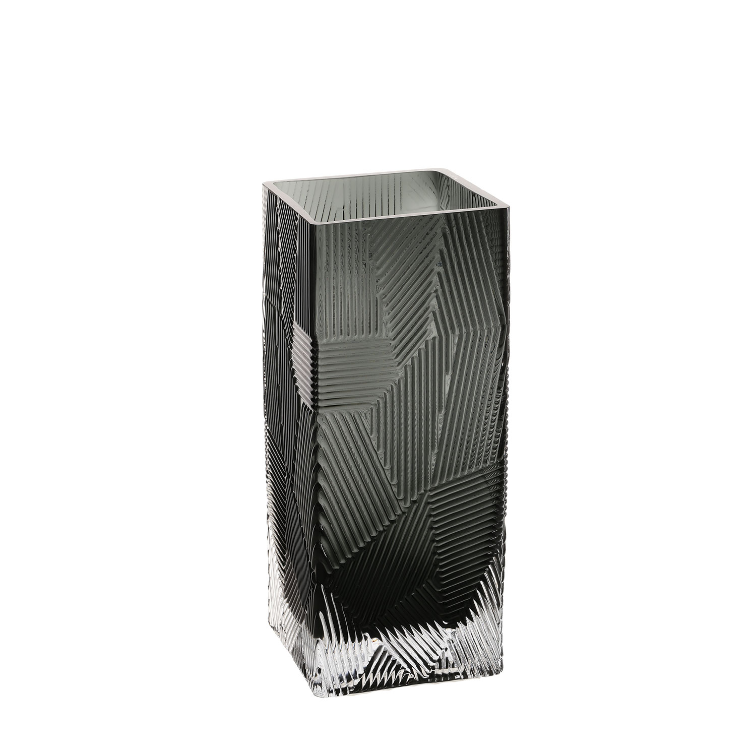 Vaza, pilka, 10 × 10 × 25 cm