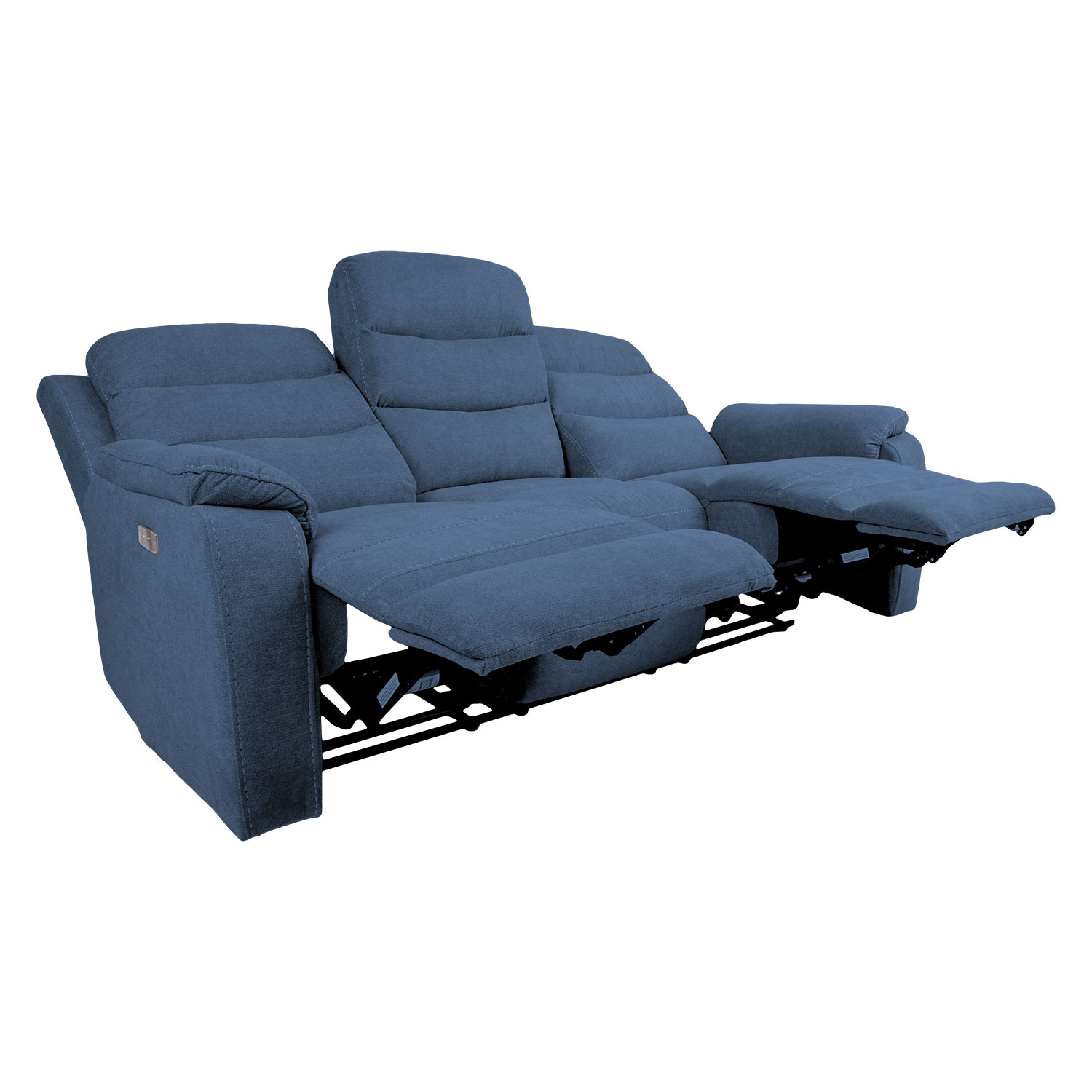 Sofa MIMI, 3 vietų, elektra reguliuojama, mėlyna, 208 × 93 × 102 cm