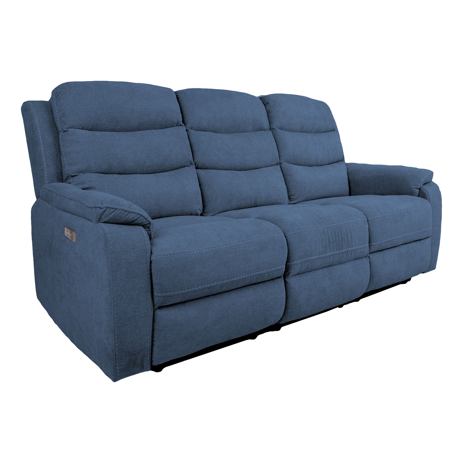 Sofa MIMI, 3 vietų, elektra reguliuojama, mėlyna, 208 × 93 × 102 cm