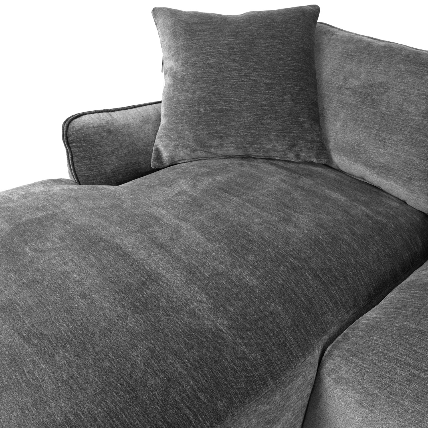 Kampinė sofa, kairinė, pilka, 284 × 162/102 × 83 cm 3