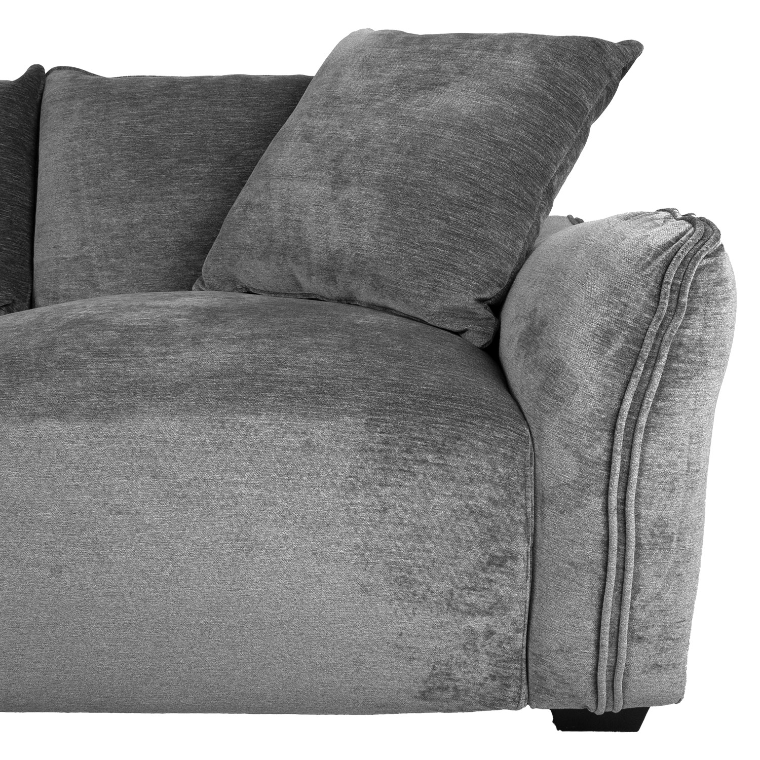 Kampinė sofa, kairinė, pilka, 284 × 162/102 × 83 cm 2