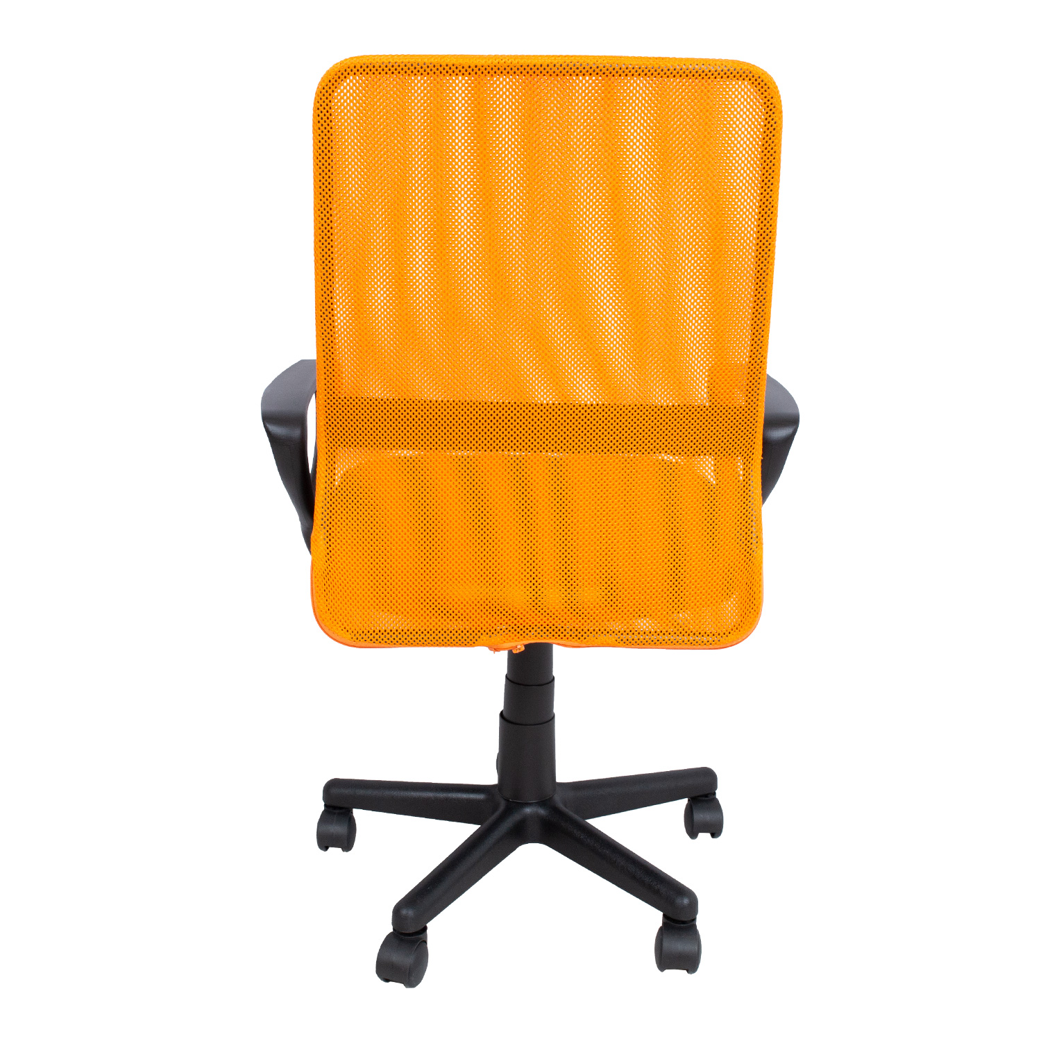 Biuro kėdė su reguliuojamo aukščio sėdyne ir tinkliniu atlošu, juoda ir oranžinė, 59 × 56 × 86,5–98,5 cm 3