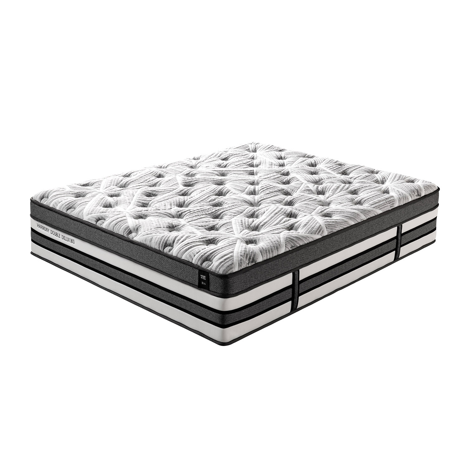 Spyruoklinis čiužinys Harmony Double Deluxe su dvigubu Pocket spyruoklių bloku, 160 × 200 × 38 cm