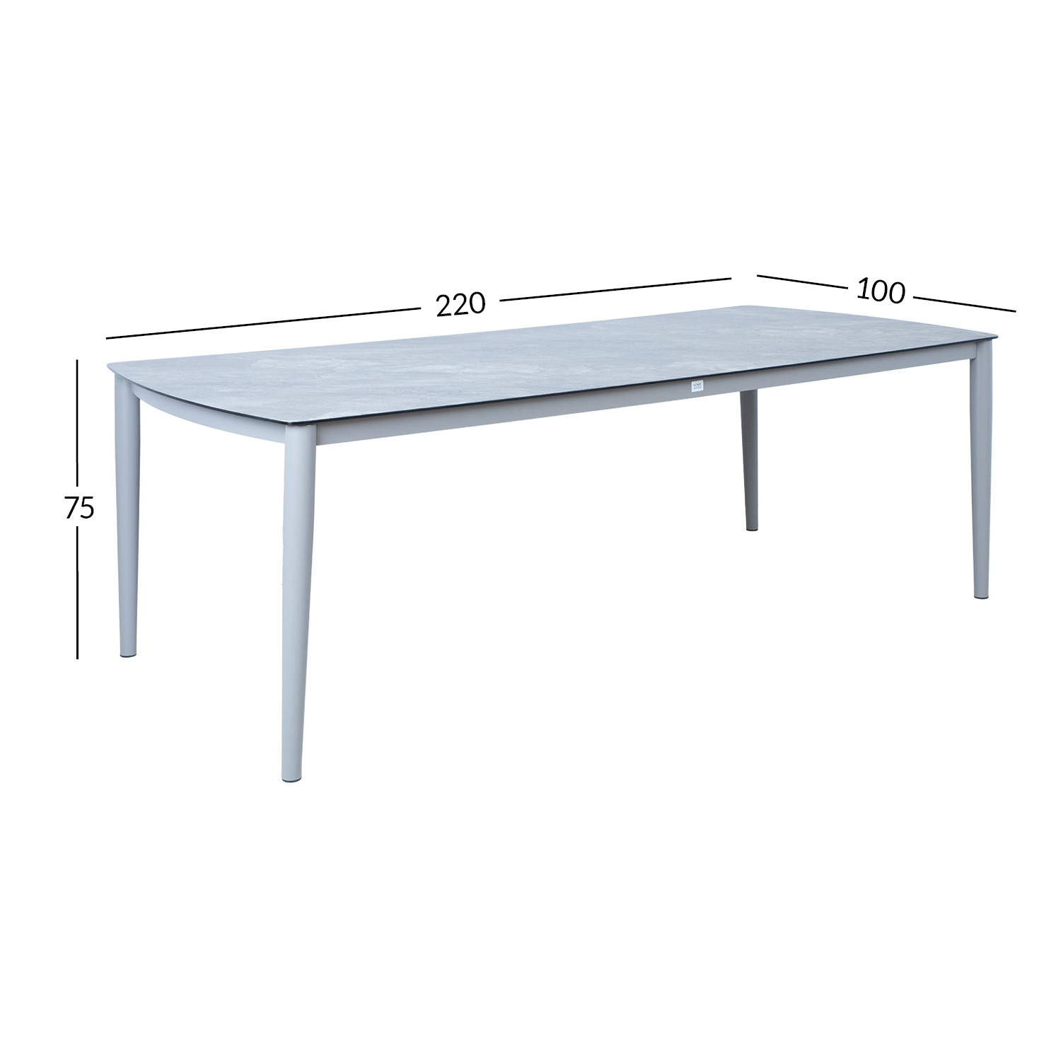 Lauko stalas, pilkšvai smėlinis, 220 × 100 × 75 cm