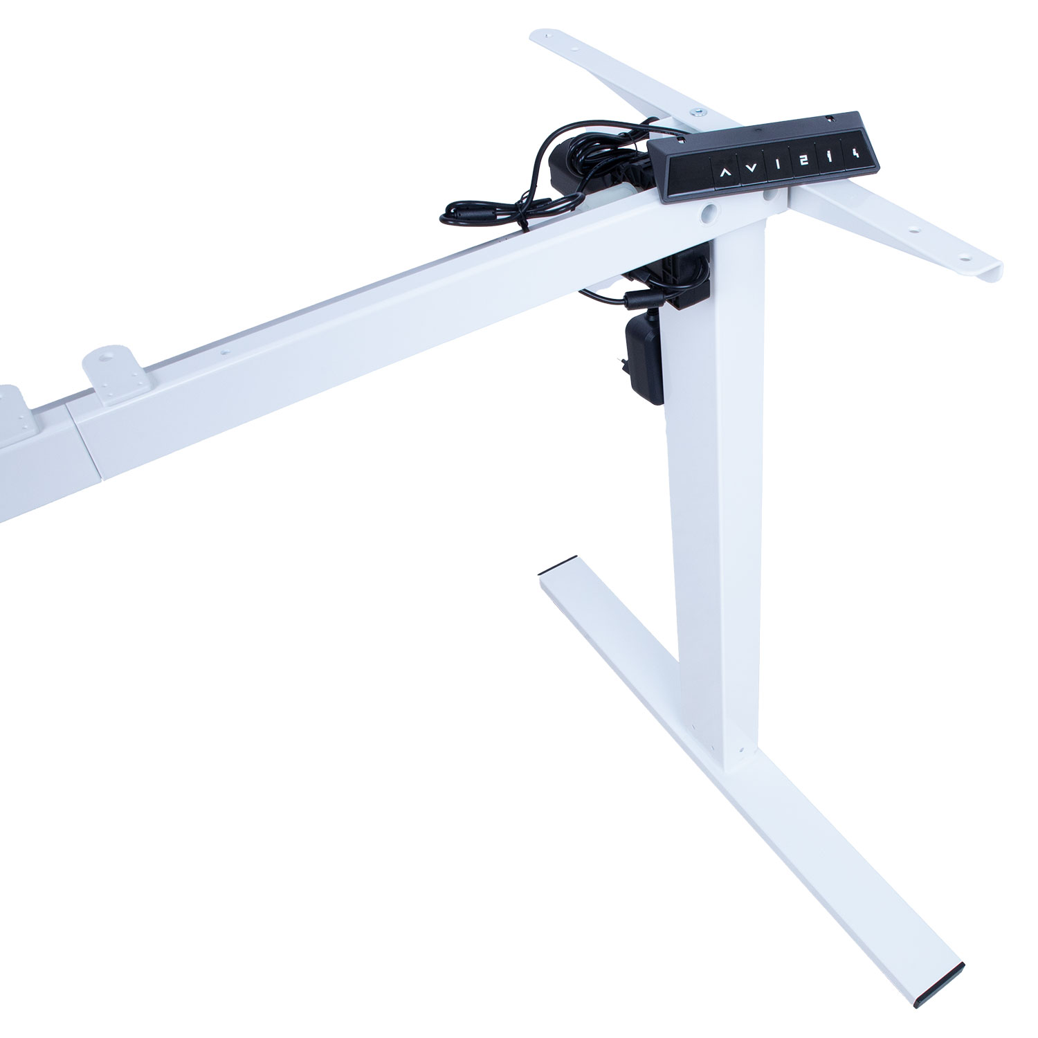 Reguliuojamo aukščio stalo rėmas su vienu varikliu, baltas, 71,5–116 cm 3