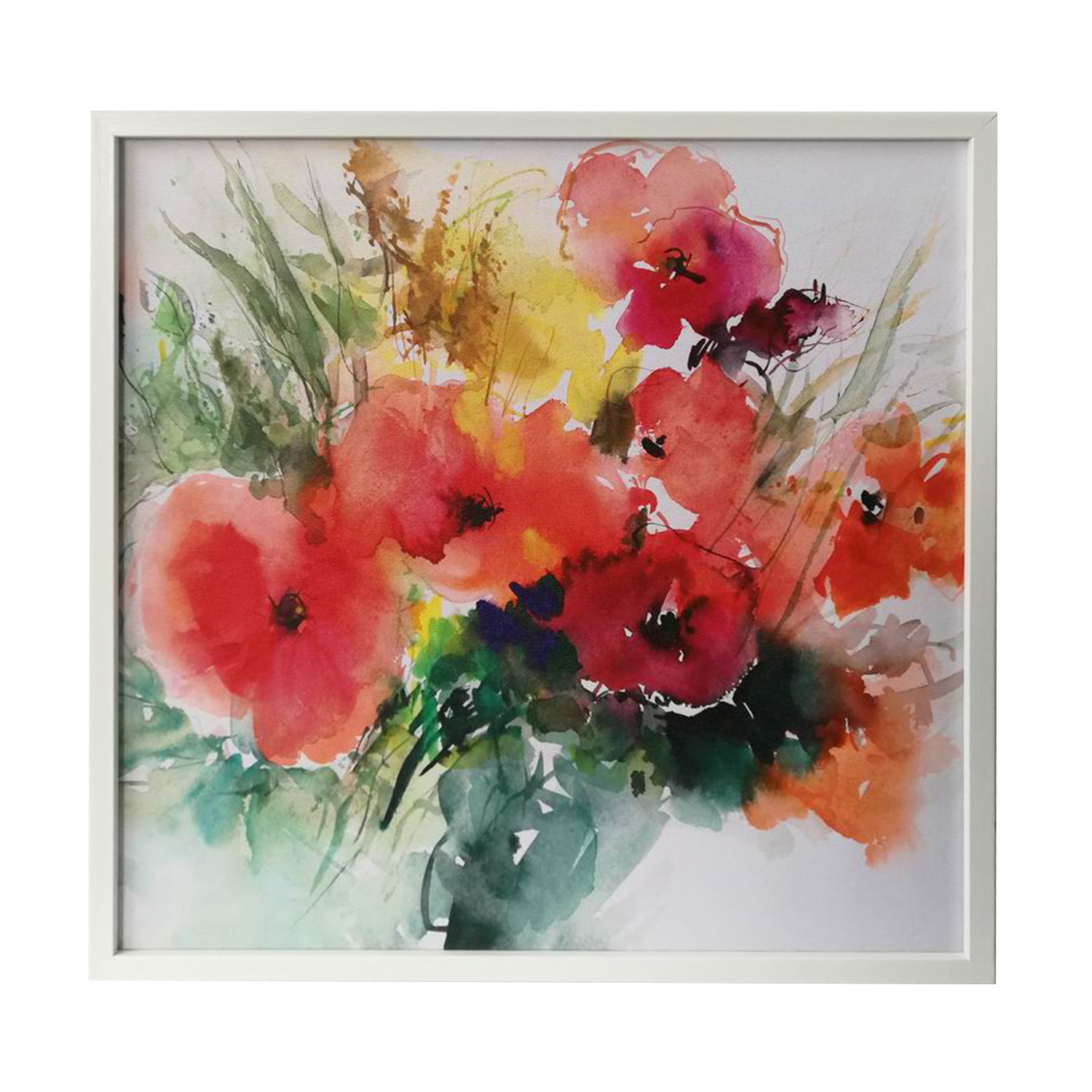 Sieninis paveikslas ant drobės, pievų gėlės, 40 × 40 cm