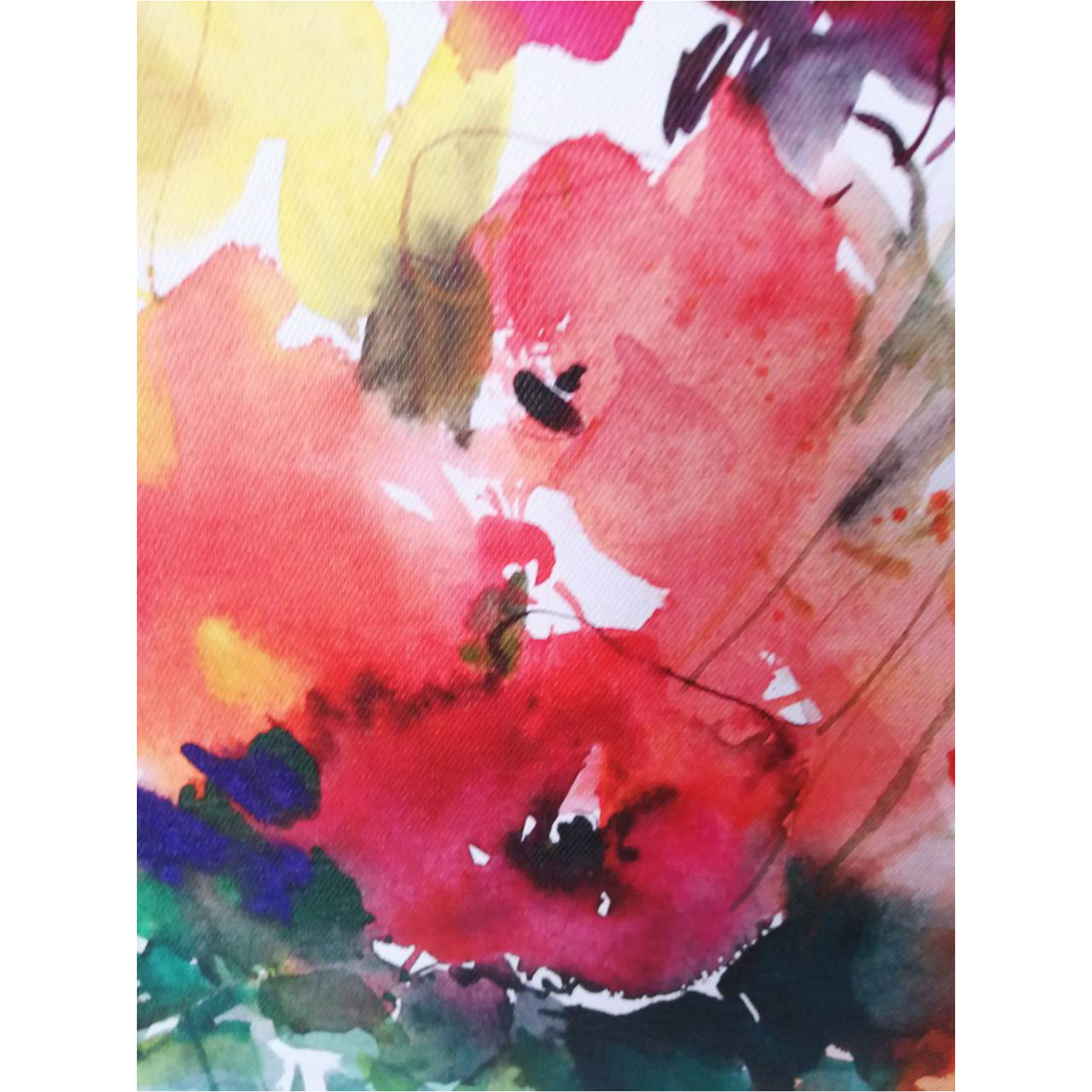 Sieninis paveikslas ant drobės, pievų gėlės, 40 × 40 cm