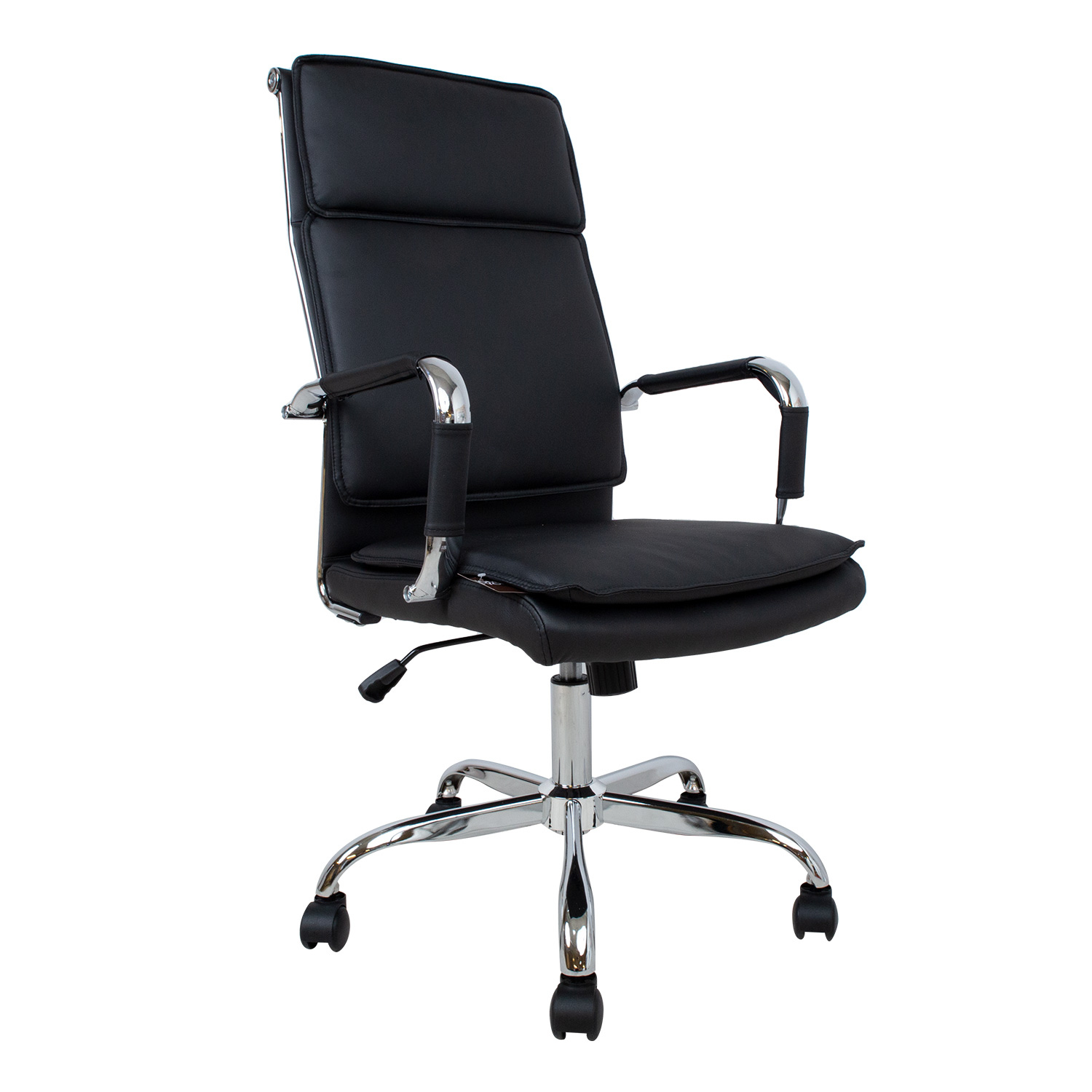 Biuro kėdė su supamuoju mechanizmu, juoda, 54,5 × 60 × 106,5–116,5 cm