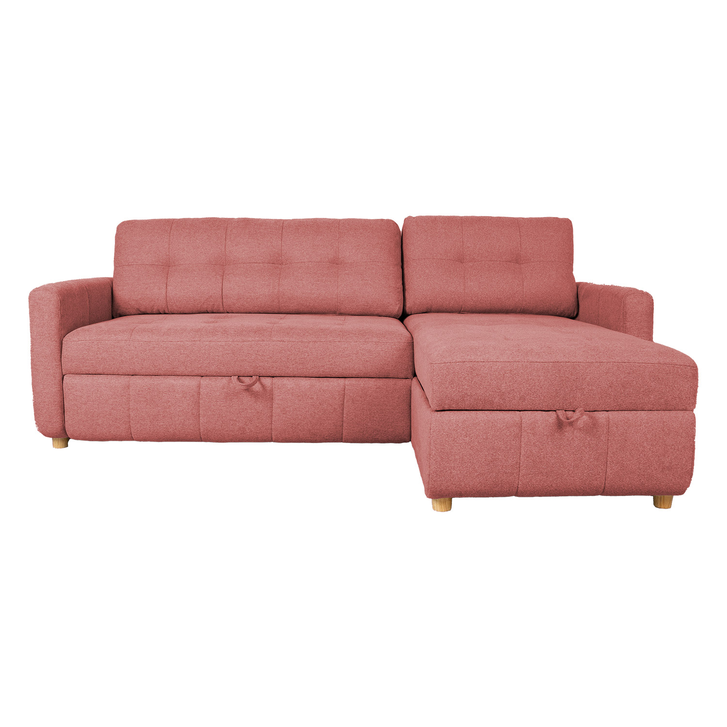 Kampinė sofa-lova WAIOLA, rožinė, 226 × 84/143 × 90 cm 3