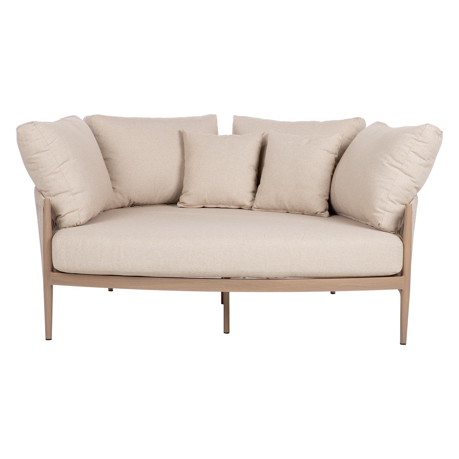Lauko sofa, smėlio spalvos, 163,5 × 135 × 71,5 cm