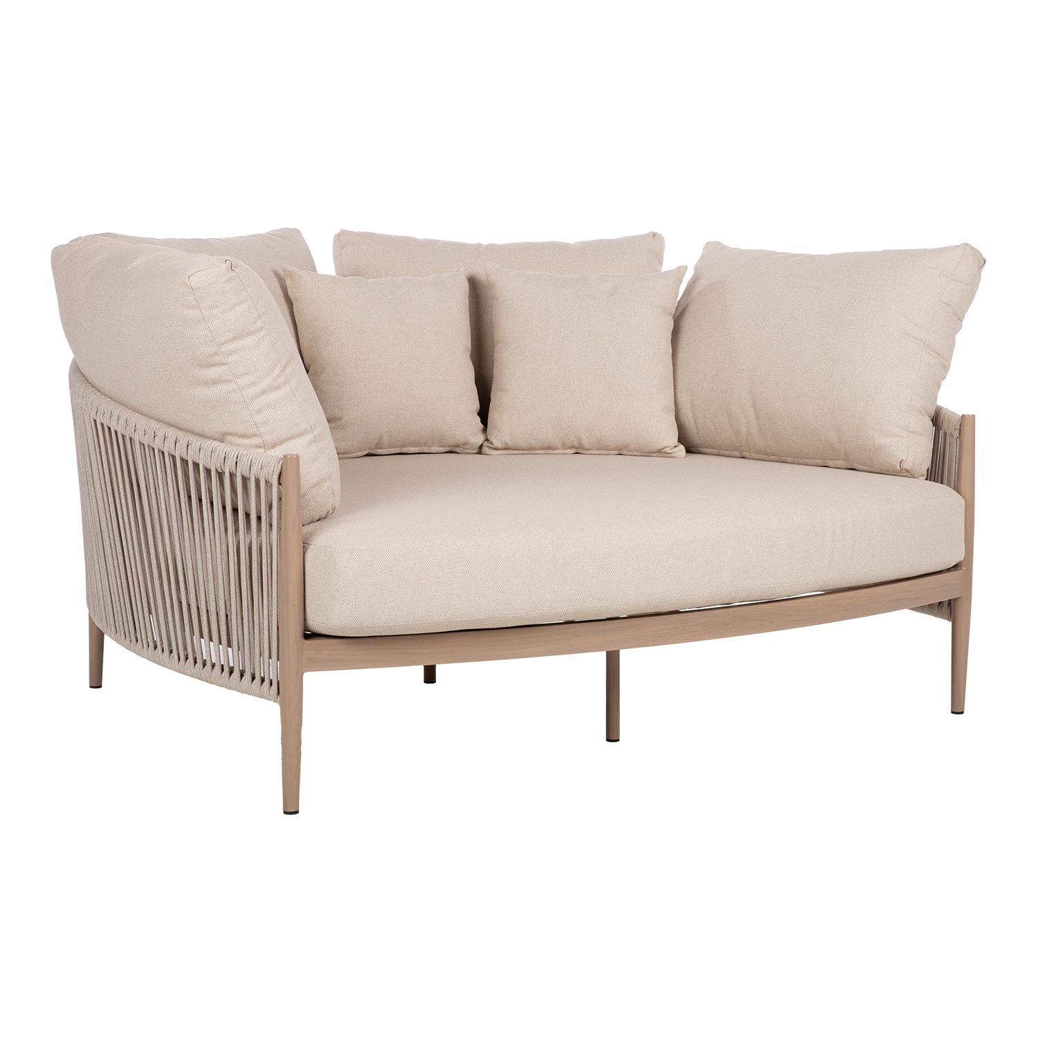 Lauko sofa, smėlio spalvos, 163,5 × 135 × 71,5 cm