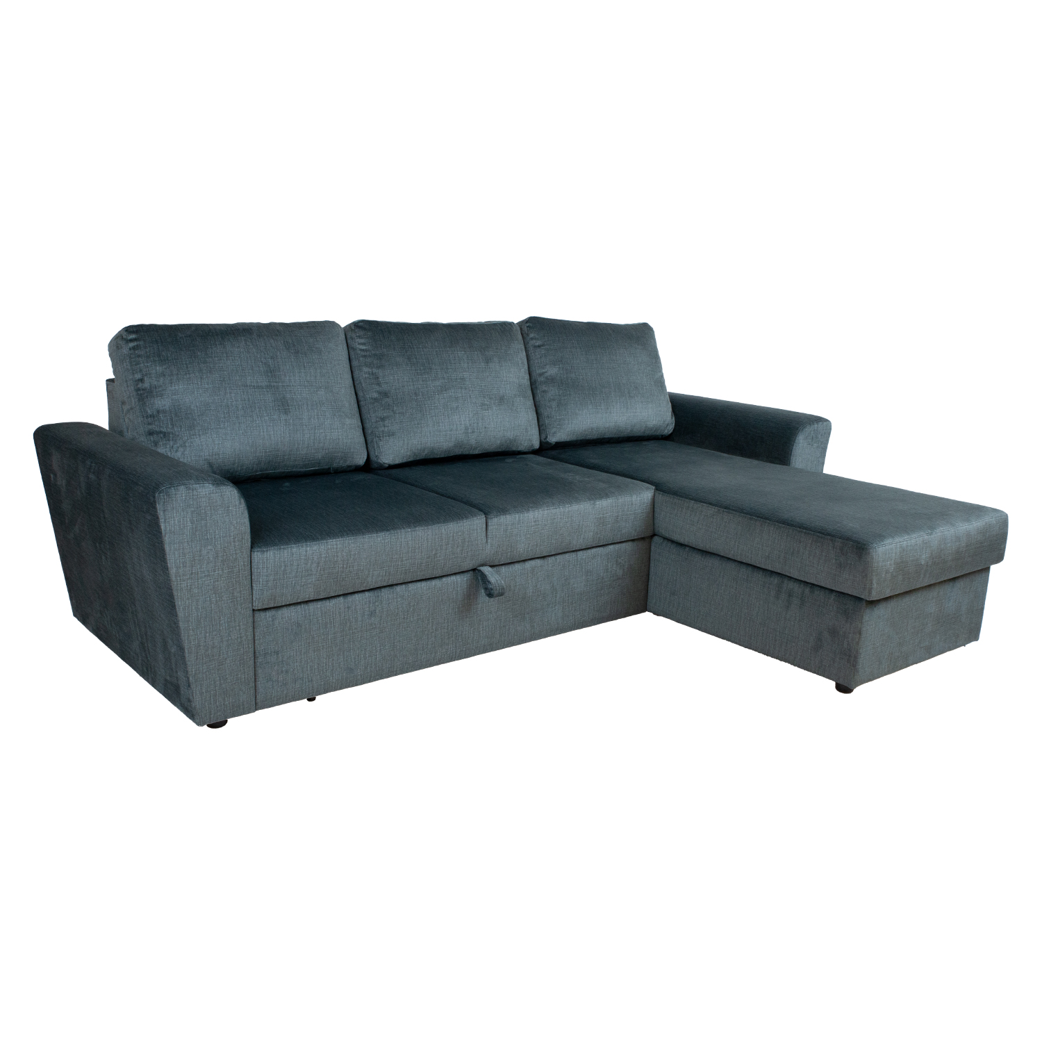 Kampinė sofa-lova INGMAR su daiktadėže ir keičiamu kampu, žalia, 242 × 168/92 × 92 cm