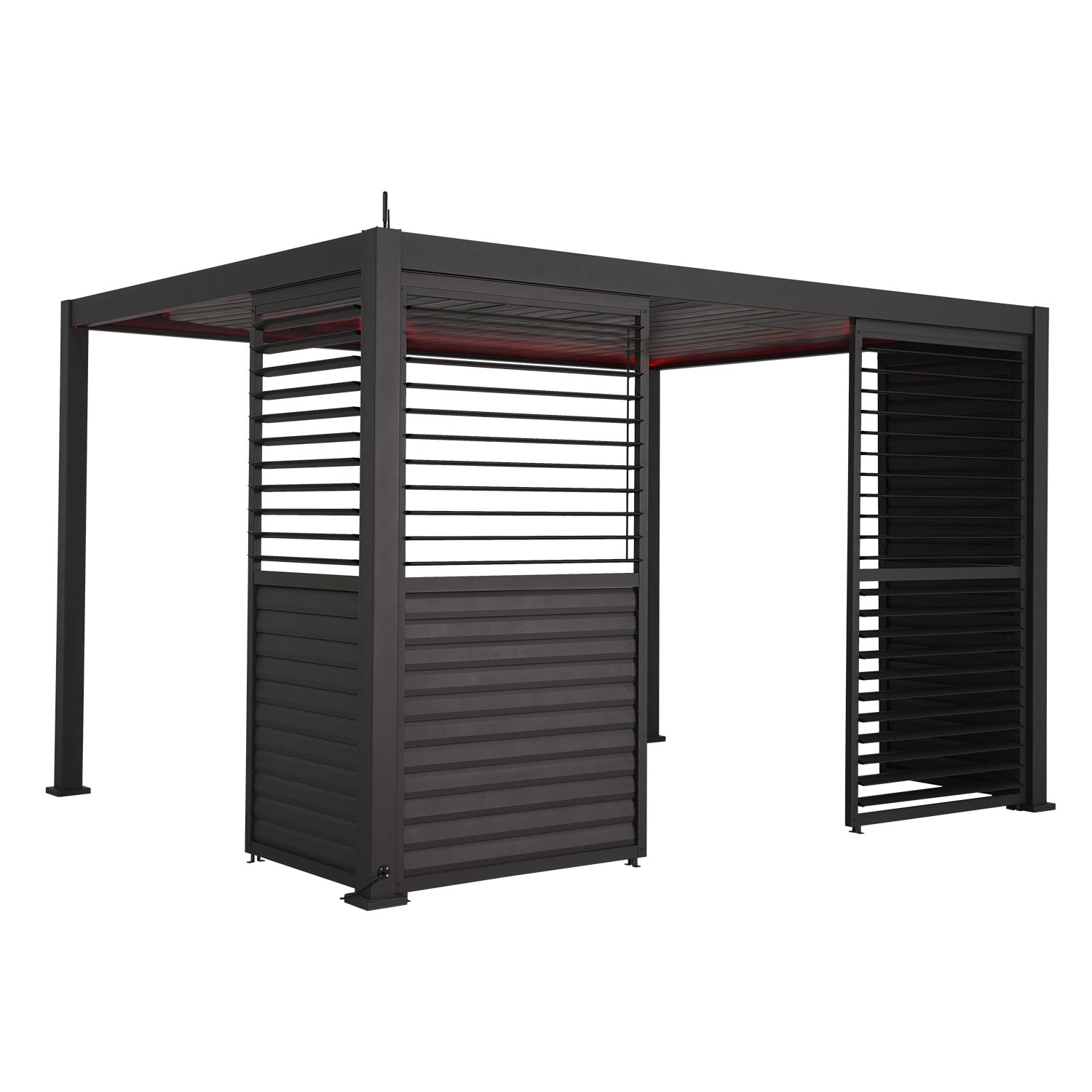 Reguliuojama lamelinė sienelė stoginei MIRADOR-111, tamsiai pilka, 123,5 × 238,7 cm