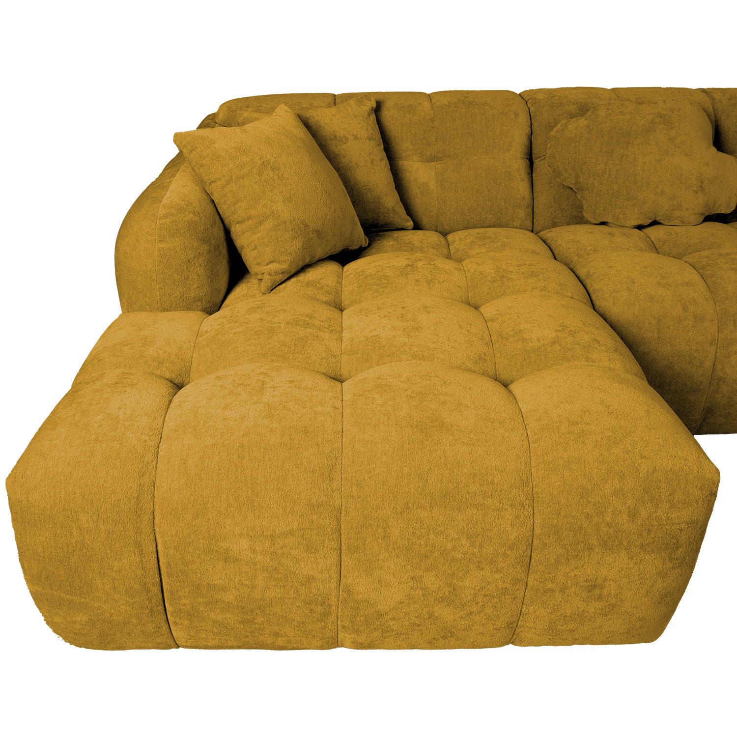 Kampinė sofa, U formos, su ilgesniu dešiniuoju kampu, rusvai geltona, 374 × 162/242 × 76 cm 3