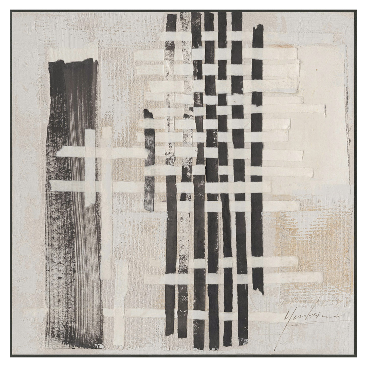 Paveikslas su rėmu, abstraktus raštas, 80 × 80 cm
