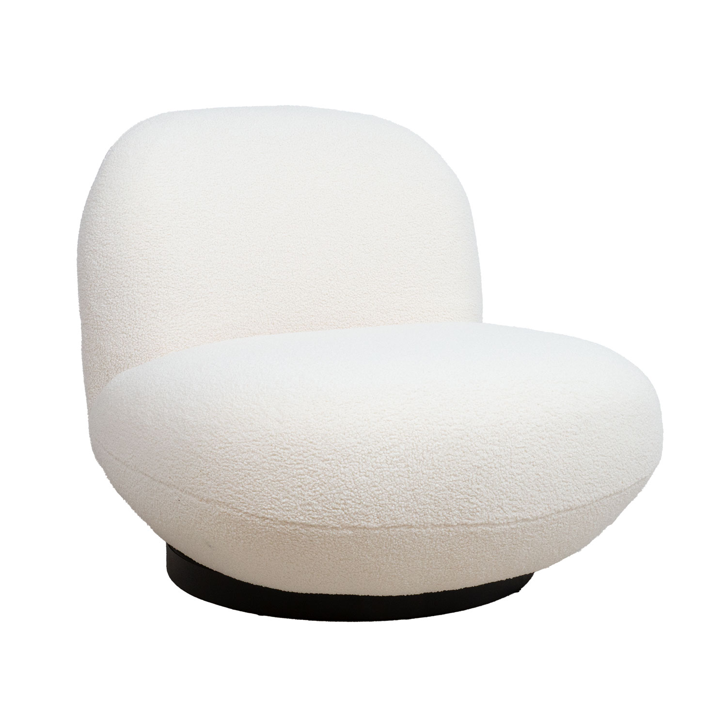 Fotelis, 360° pasukamas, baltas, 80 × 90 × 74 cm
