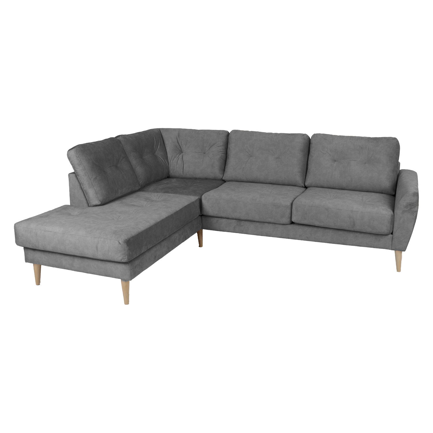 Kampinė sofa HEIVI, kairinė, pilka, 250 × 200/90 × 90 cm 3