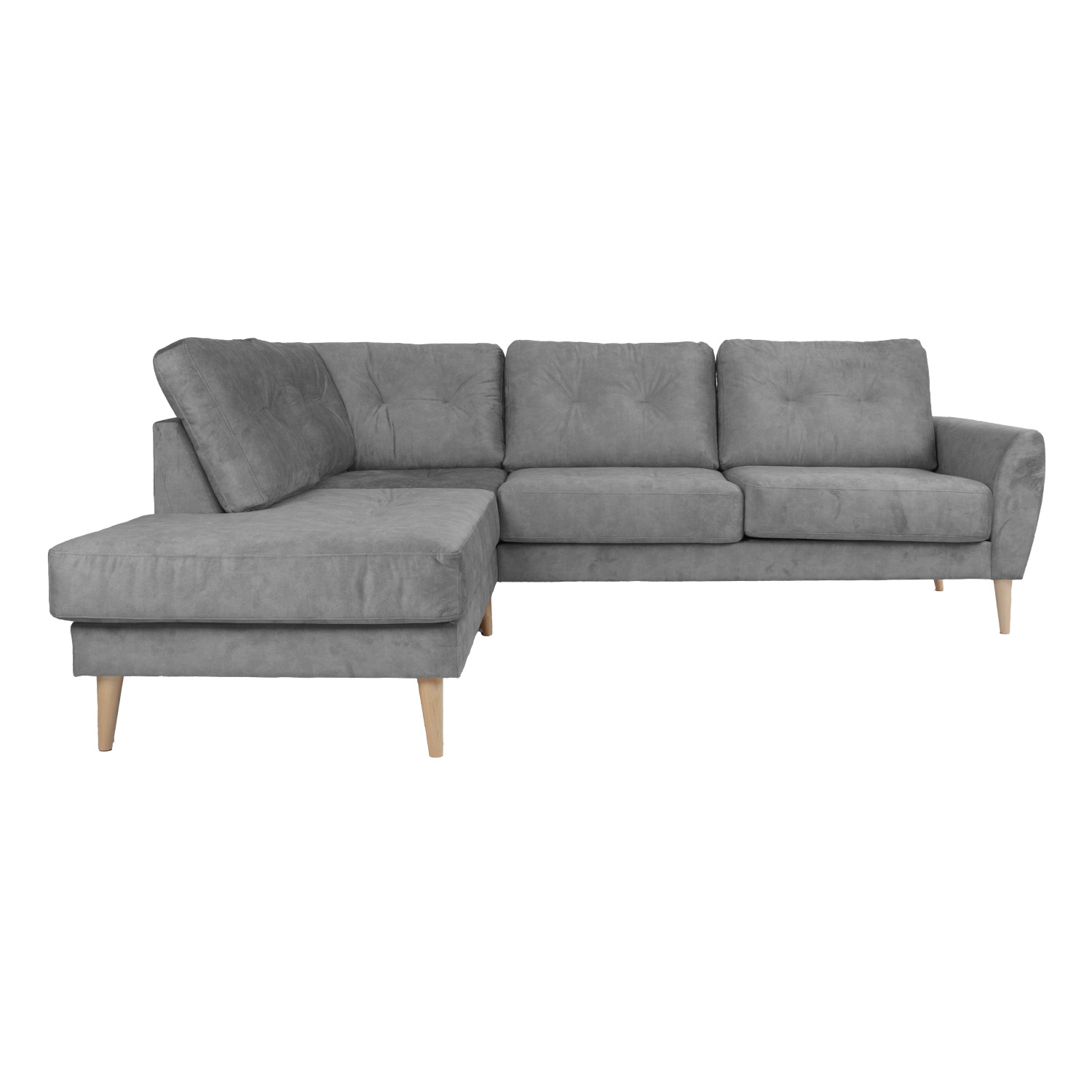 Kampinė sofa HEIVI, kairinė, pilka, 250 × 200/90 × 90 cm 2