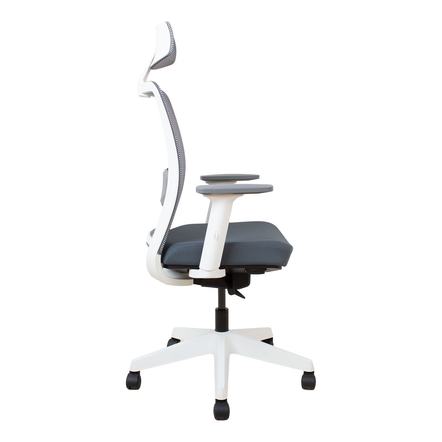 Biuro kėdė su sinchroniniu mechanizmu, pilka / balta, 70 × 70 × 116–130,5 cm 2