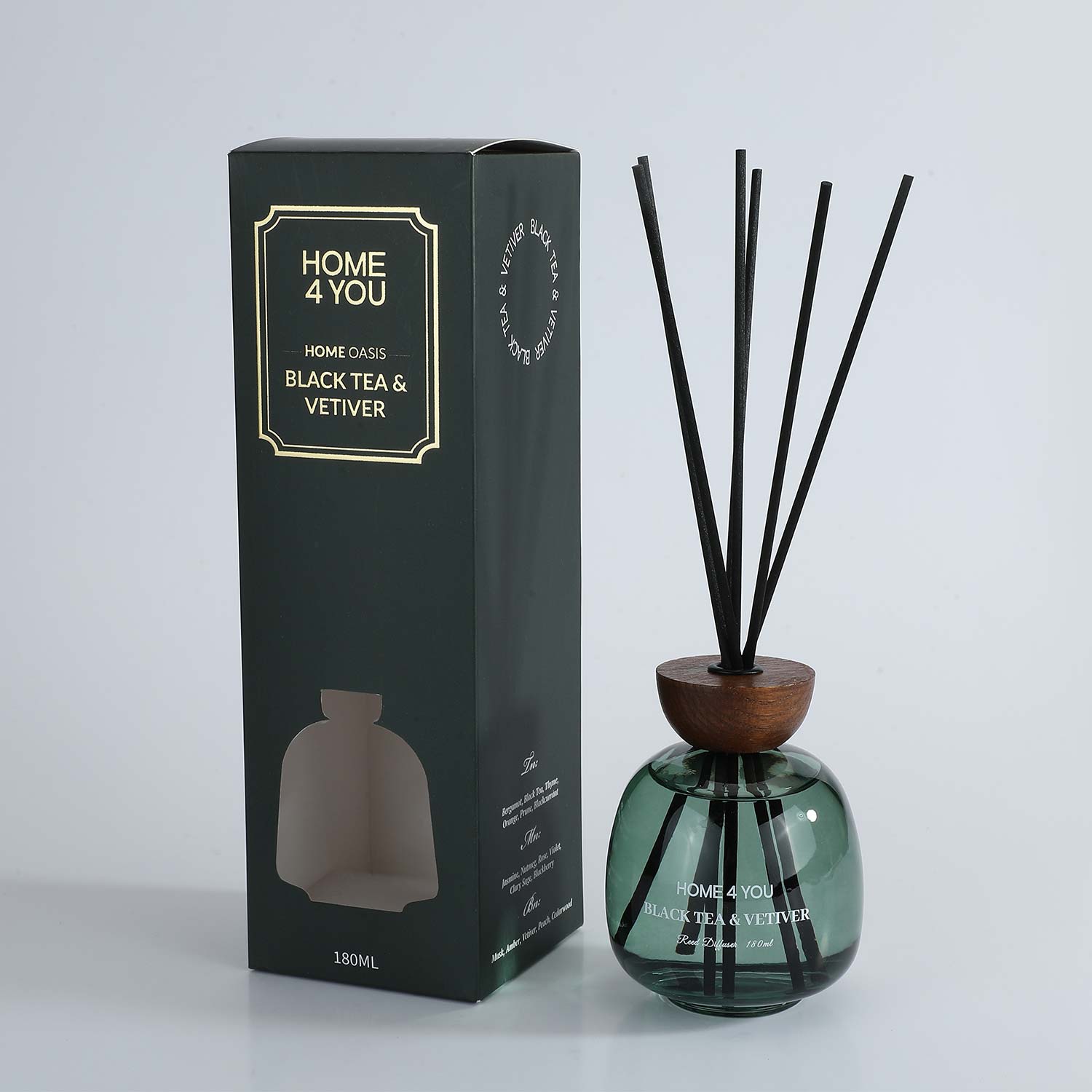 Namų kvapų difuzorius „Black Tea &amp; Vetiver“, 180 ml