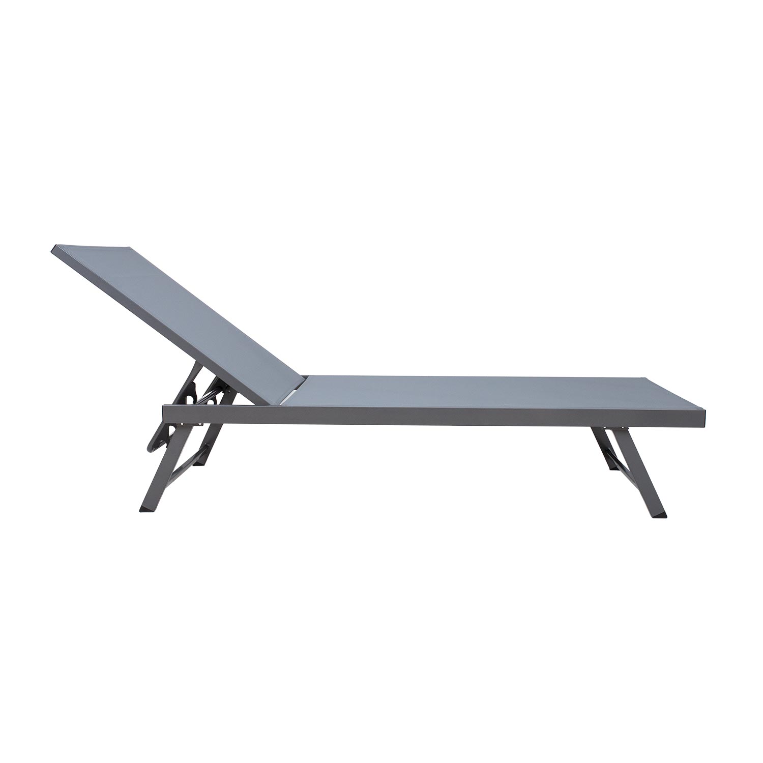 Lauko gultas, sulankstomas, pilkas, 192 x 60 x 32–96 cm 3