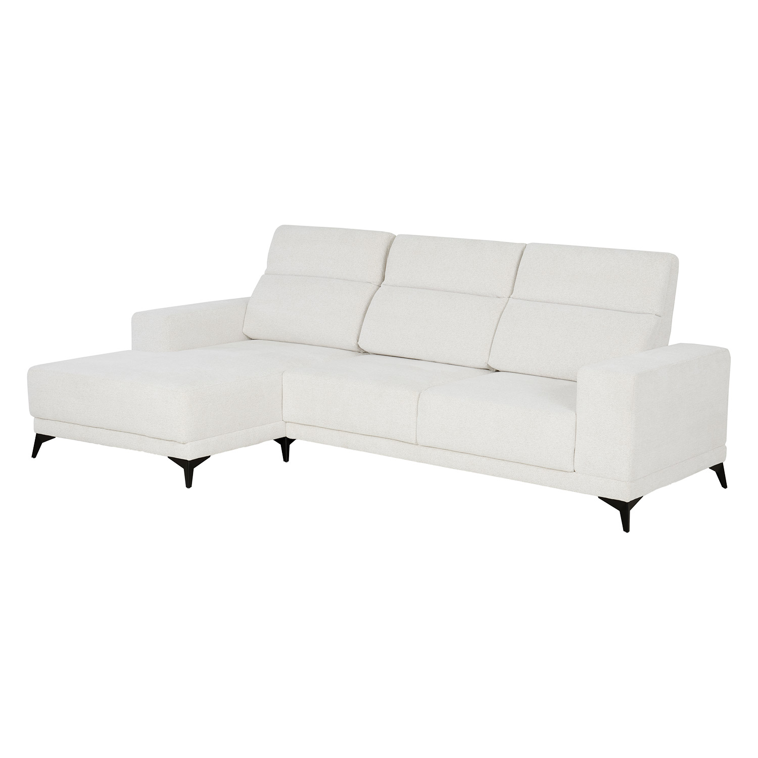 Kampinė sofa DARLA, šviesiai smėlinė, 281,5 × 161/97,5 × 104 cm