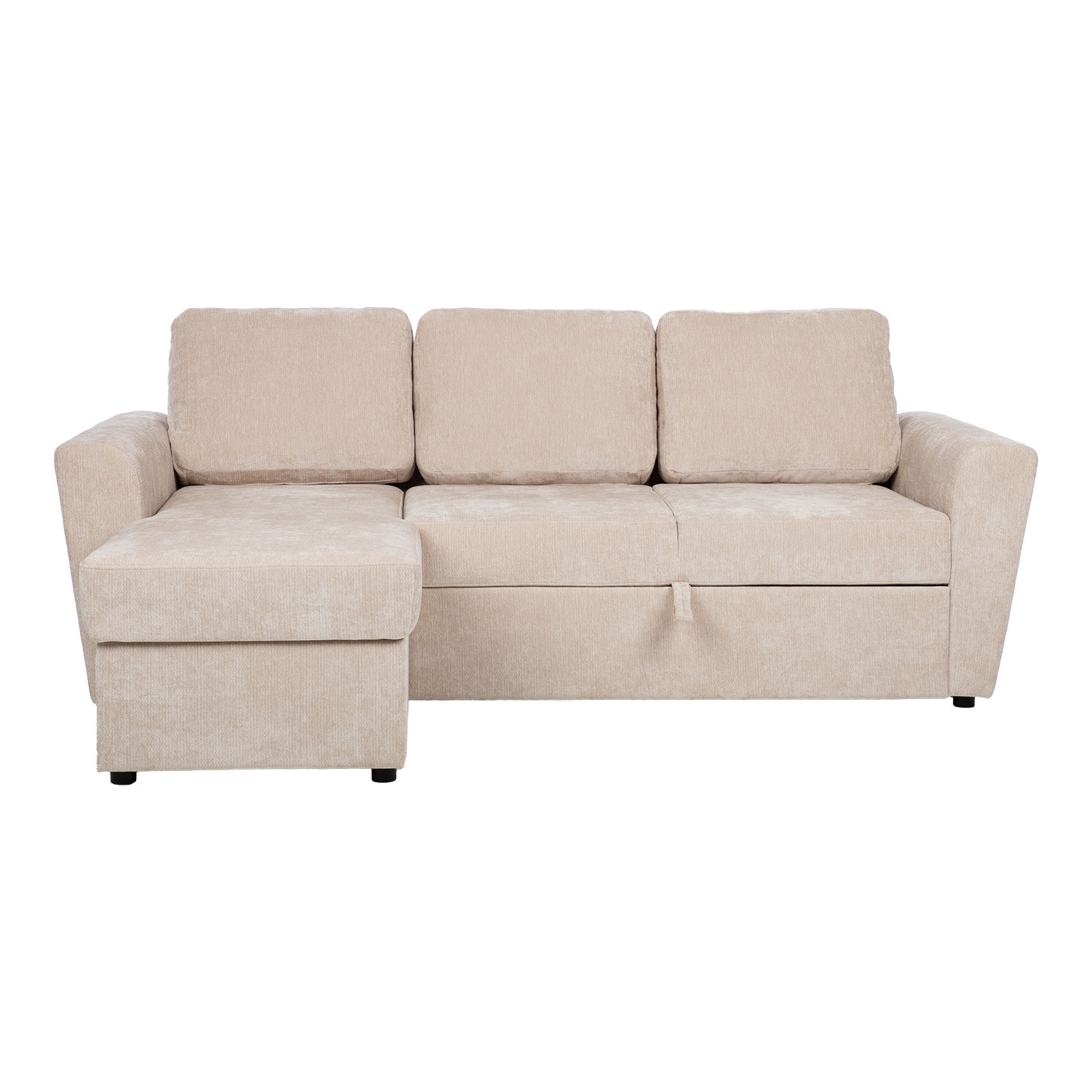 Kampinė sofa-lova INGA, smėlio spalvos, 217 × 92/160 × 88 cm 2