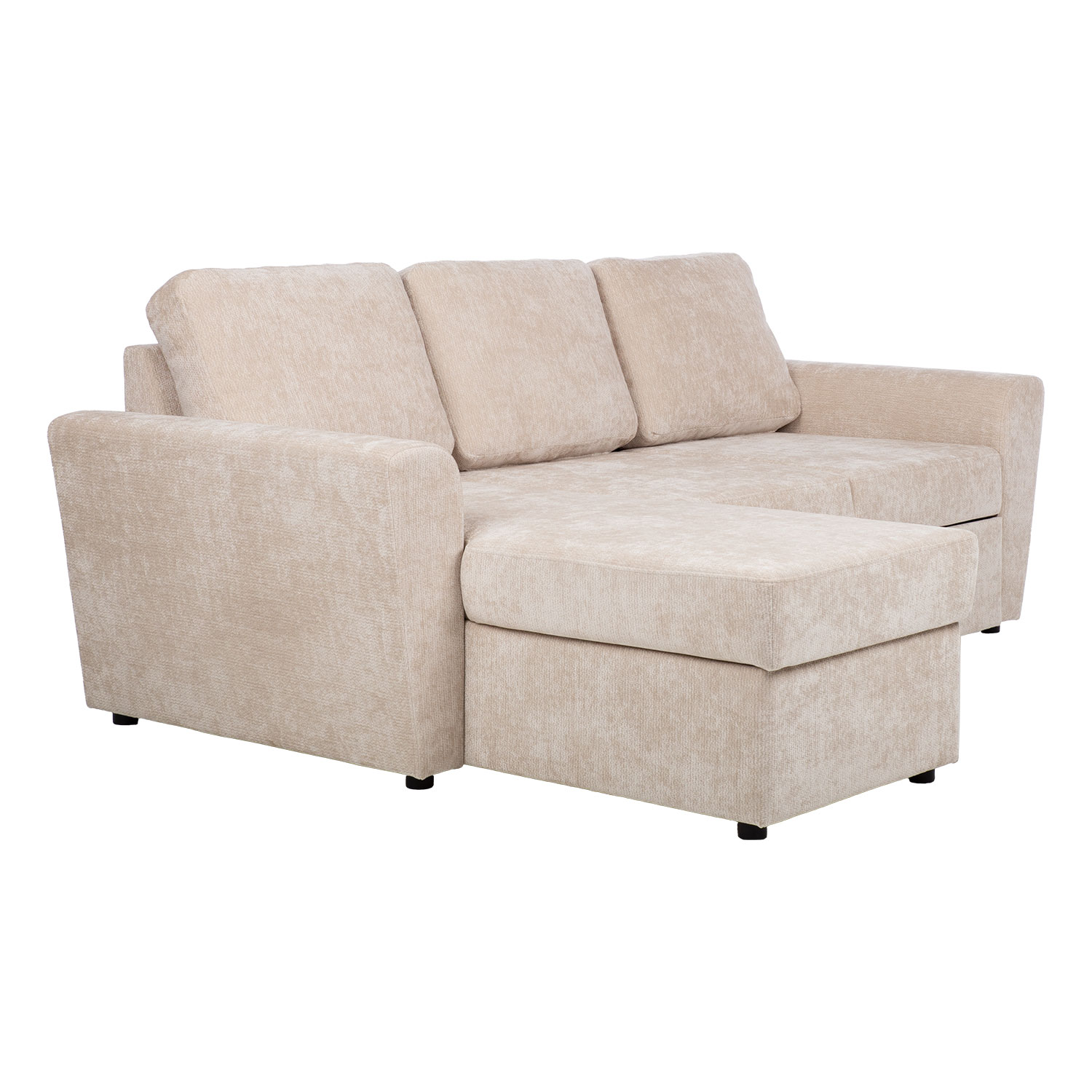 Kampinė sofa-lova INGA, smėlio spalvos, 217 × 92/160 × 88 cm 3