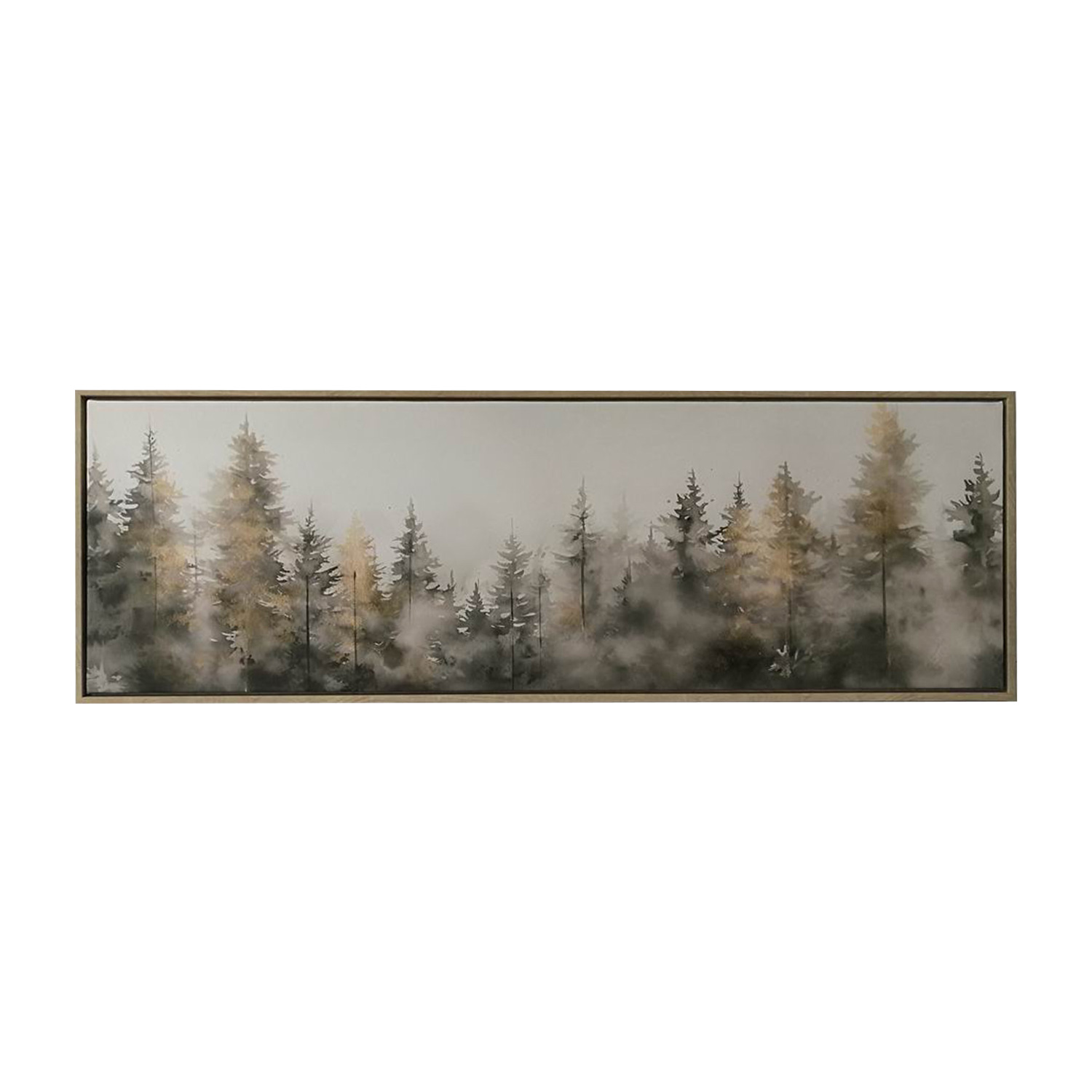 Sieninis paveikslas su rėmu, eglių miškas, 30 × 90 cm