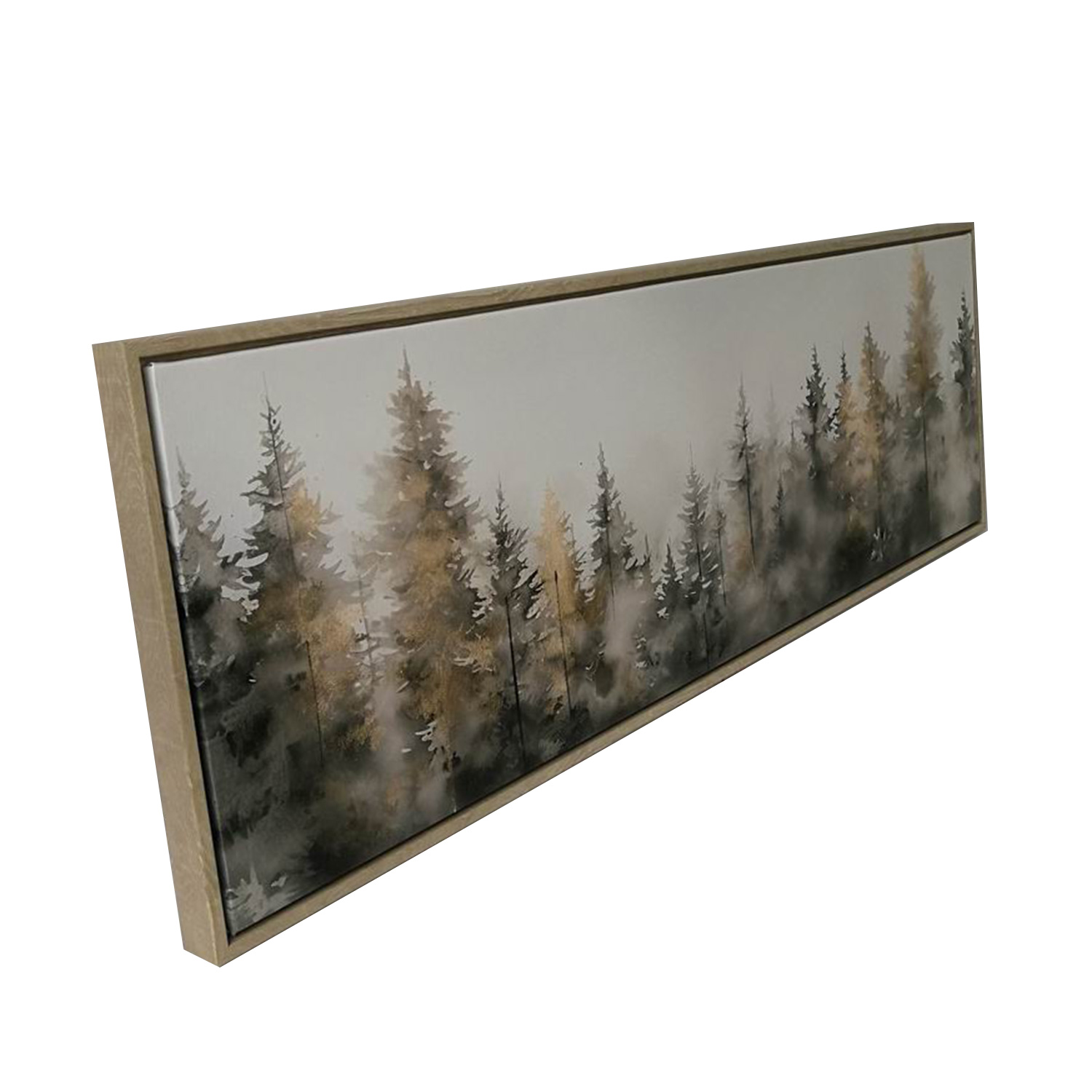 Sieninis paveikslas su rėmu, eglių miškas, 30 × 90 cm 2