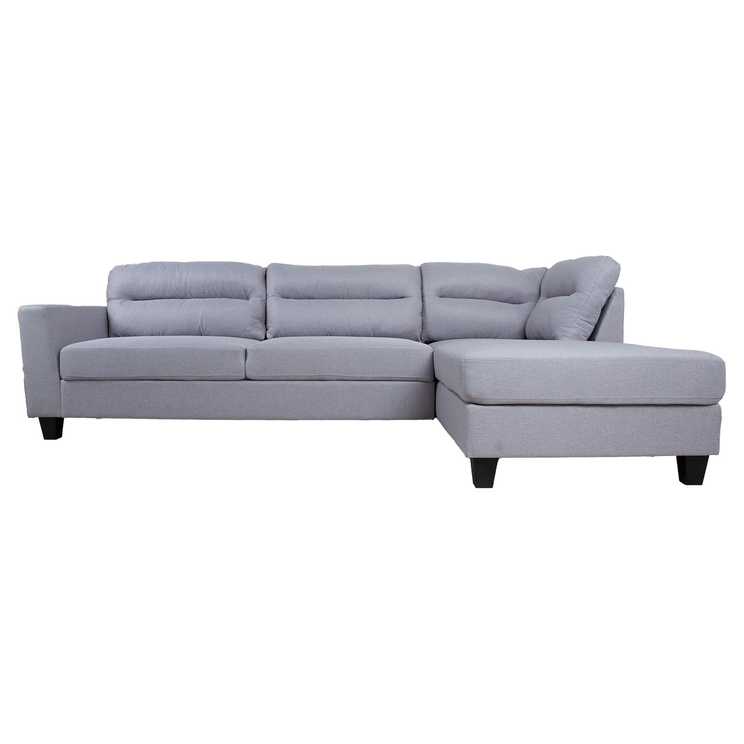 Kampinė sofa, dešininė, šviesiai pilka, 268 × 83/158 × 88 cm