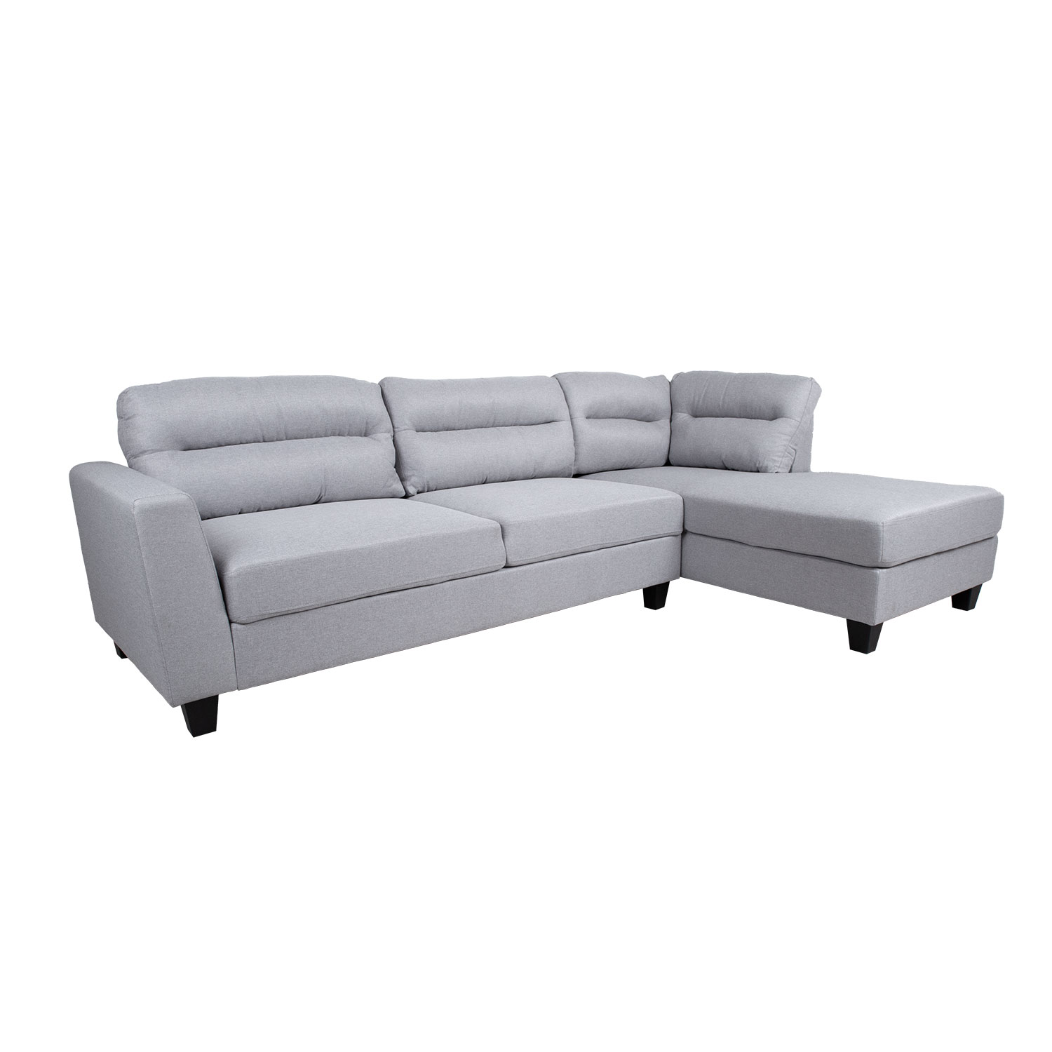 Kampinė sofa, dešininė, šviesiai pilka, 268 × 83/158 × 88 cm