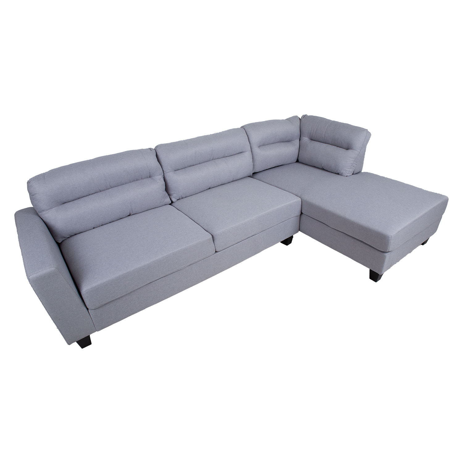 Kampinė sofa, dešininė, šviesiai pilka, 268 × 83/158 × 88 cm 2