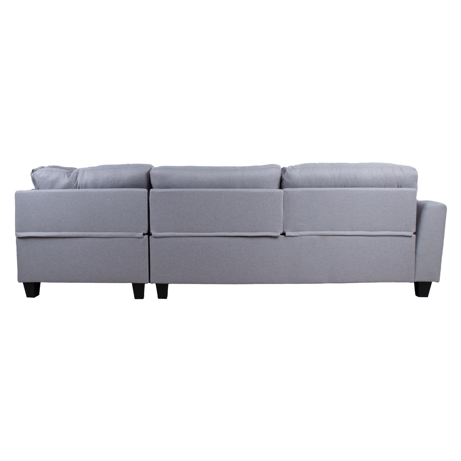 Kampinė sofa, dešininė, šviesiai pilka, 268 × 83/158 × 88 cm 3
