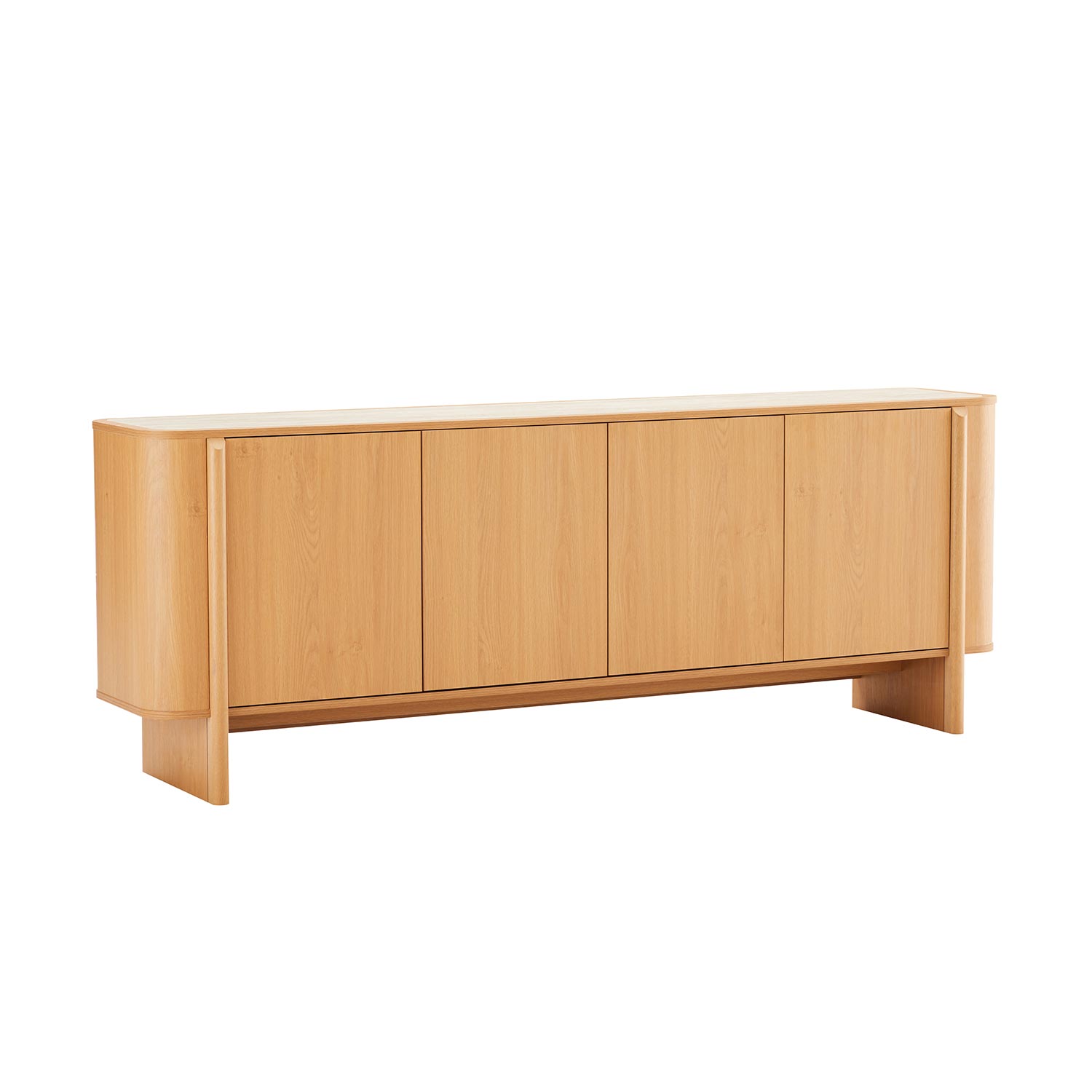 Komoda, 4 durų, amerikietiško baltojo ąžuolo, 202,5 × 40 × 75 cm
