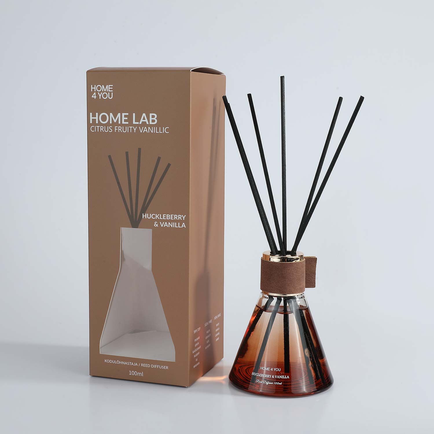 Namų kvapas su lazdelėmis Huckleberry &amp; Vanilla, 100 ml