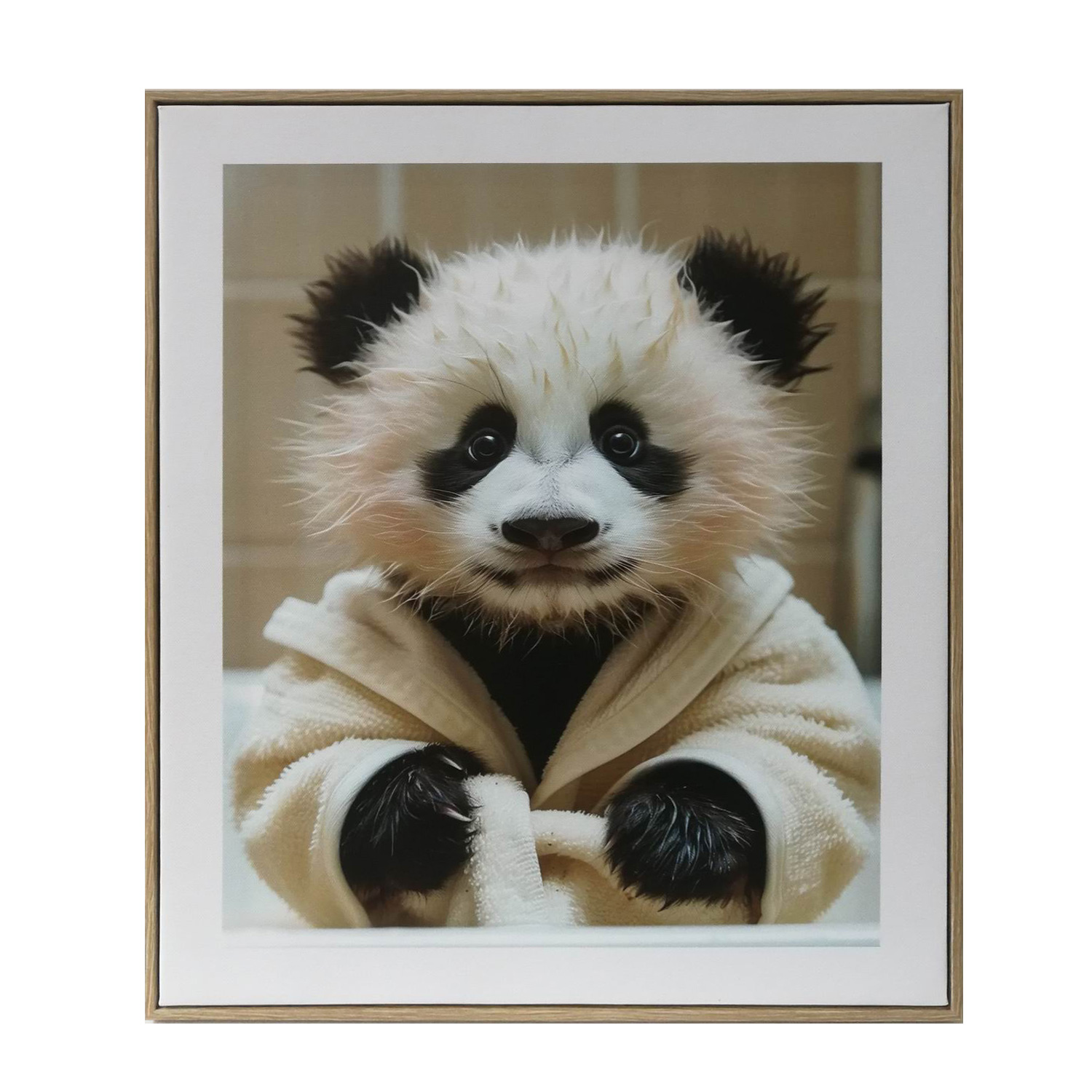 Sieninis paveikslas su pandos jaunikliu, 40 × 50 × 2,2 cm