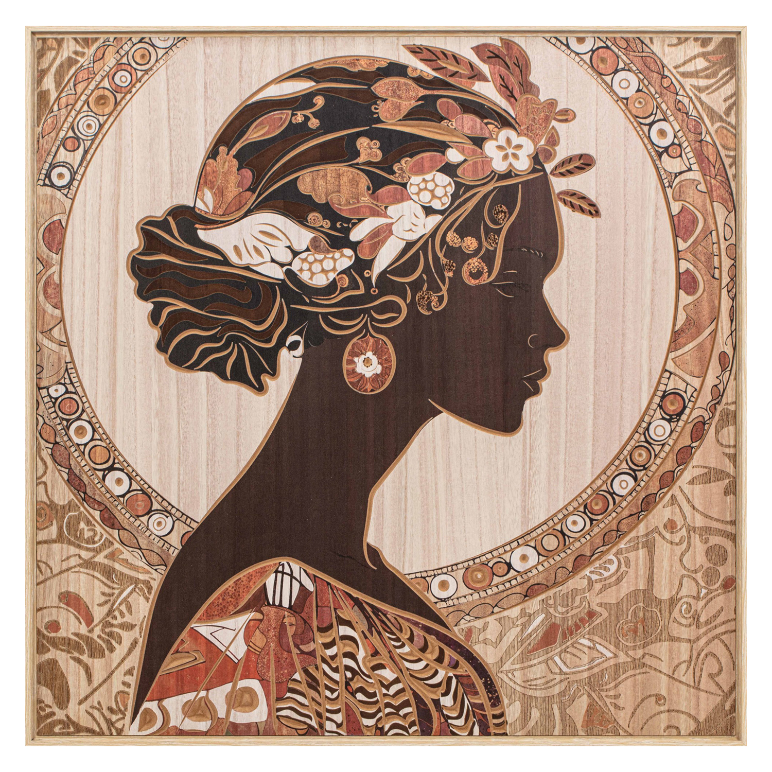 Medinis sieninis paveikslas 80 × 80 cm