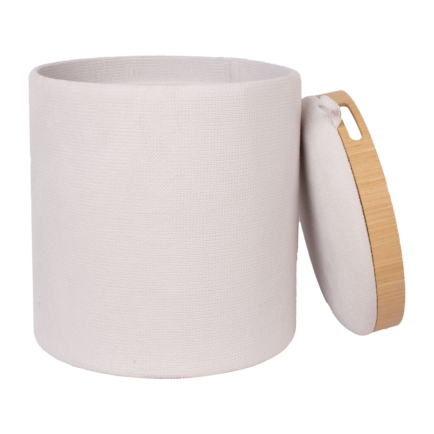 Pufas su daiktadėže ir apverčiamu dangčiu, baltas, Ø39 × 44 cm 2