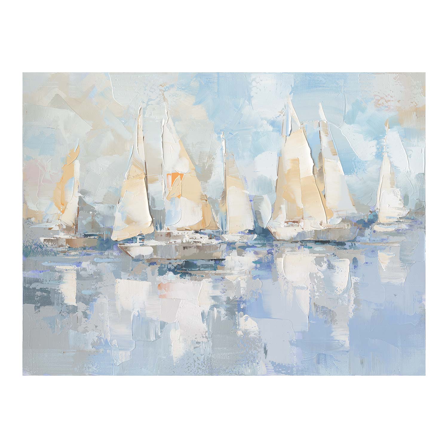 Aliejinis paveikslas burlaiviai jūroje, 120 × 90 cm